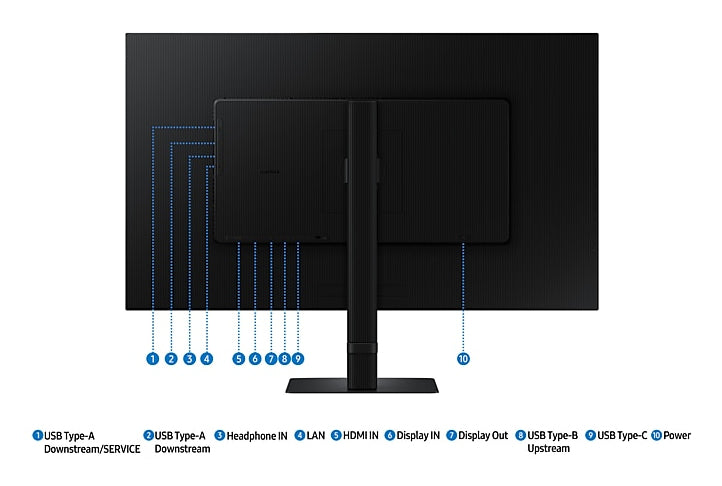 SAMSUNG ViewFinity S6 S32D604UAU - Ecran 32'' - 2560 x 1440 QHD @100 Hz - IPS - 350 cd/m²- 1000:1 - HDR10 - 5 ms - HDMI, 2xDP, USB-C
