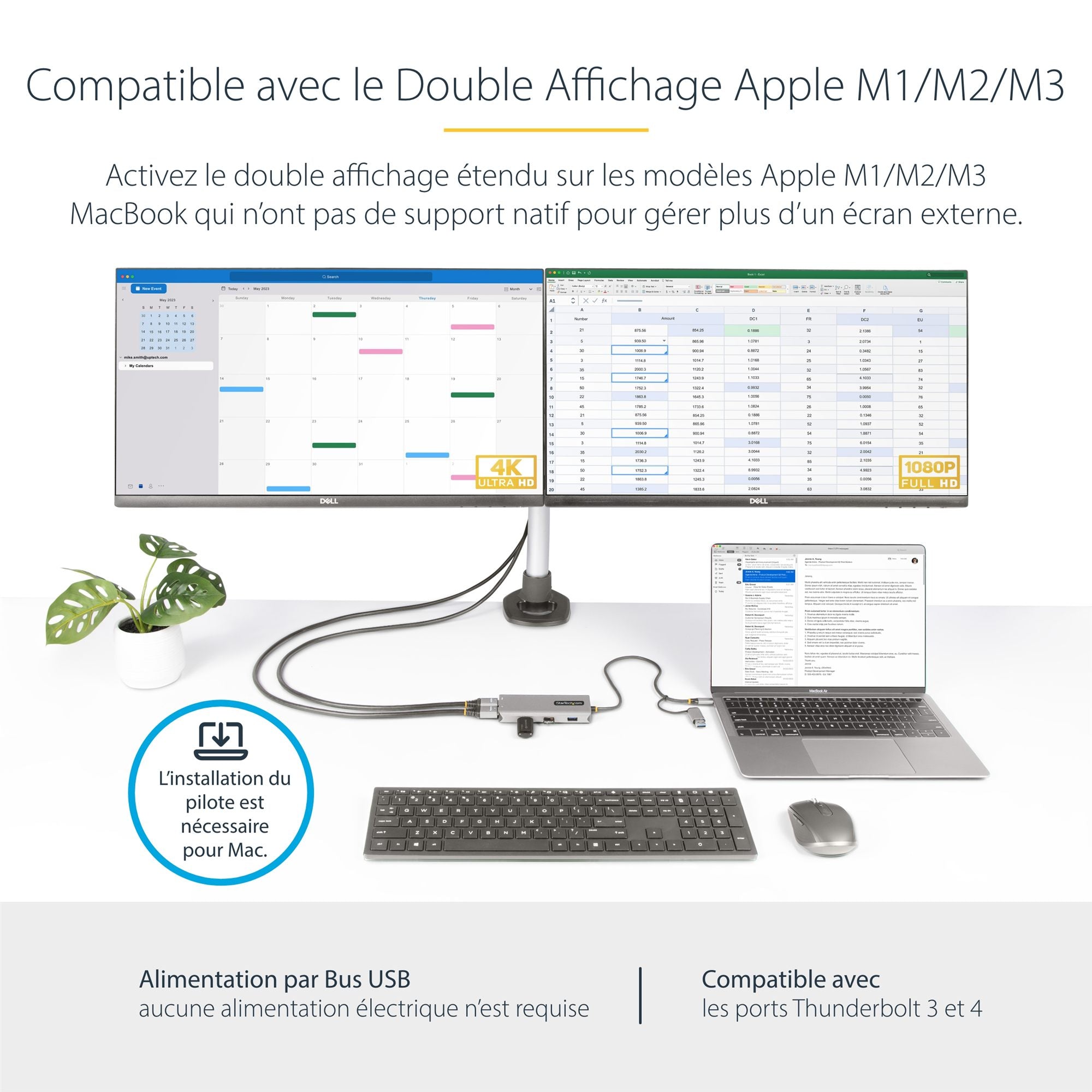 USB-C/USB-A Multiport Adapter Dual HDMI