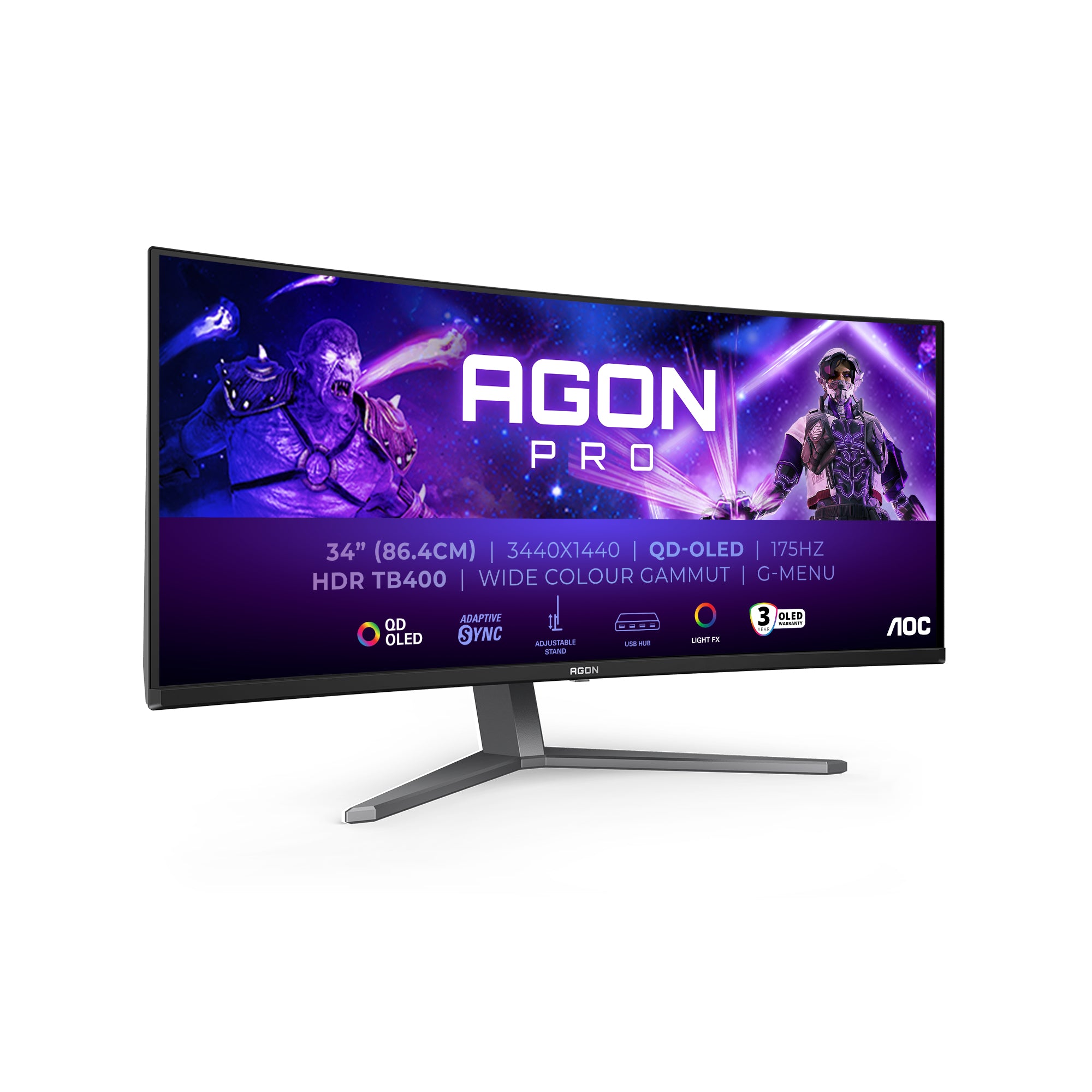 AOC AG346UCD 34p 3440x1440 0.03ms 2xHDMI DP USB Black