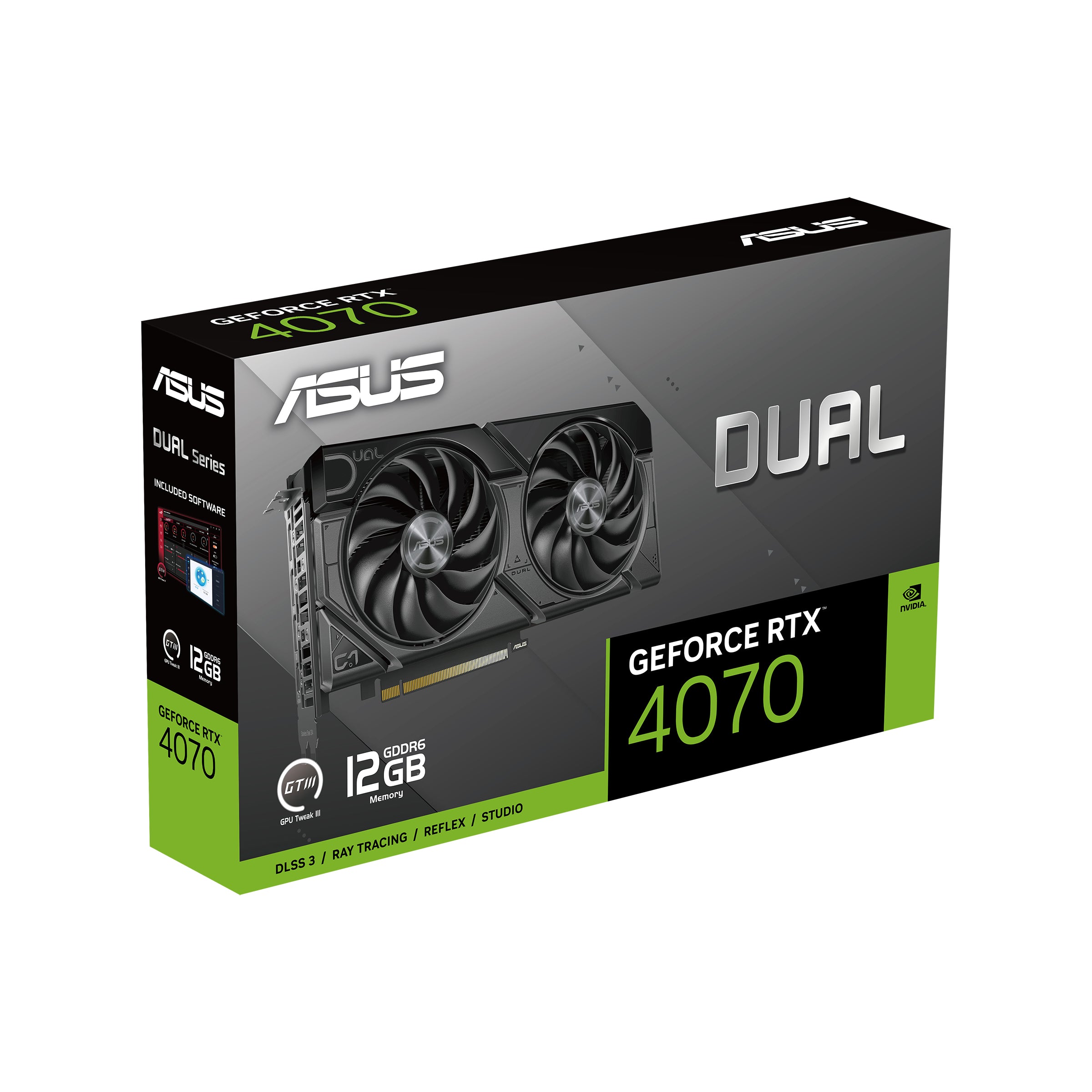 ASUS Dual GeForce RTX 4070 EVO 12Go GDDR6X PCIe 4.0 HDMI 2.1a DisplayPort 1.4a