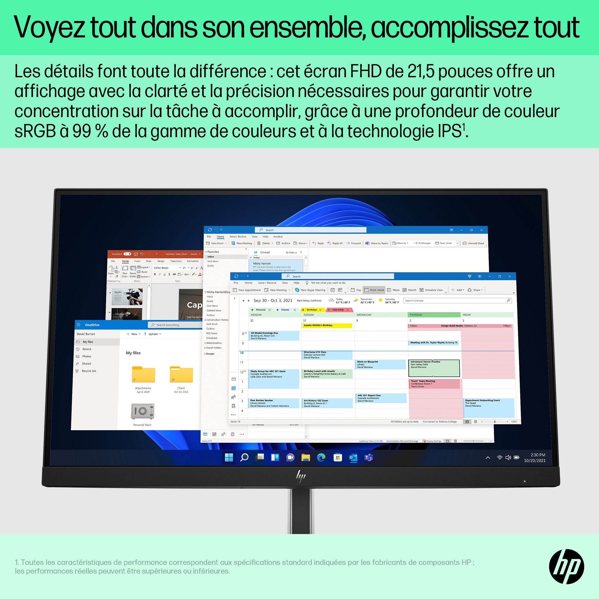 HP E22 G5 21.5p FHD Monitor 1920x1080 16:09 HDMI DP 3/3/0