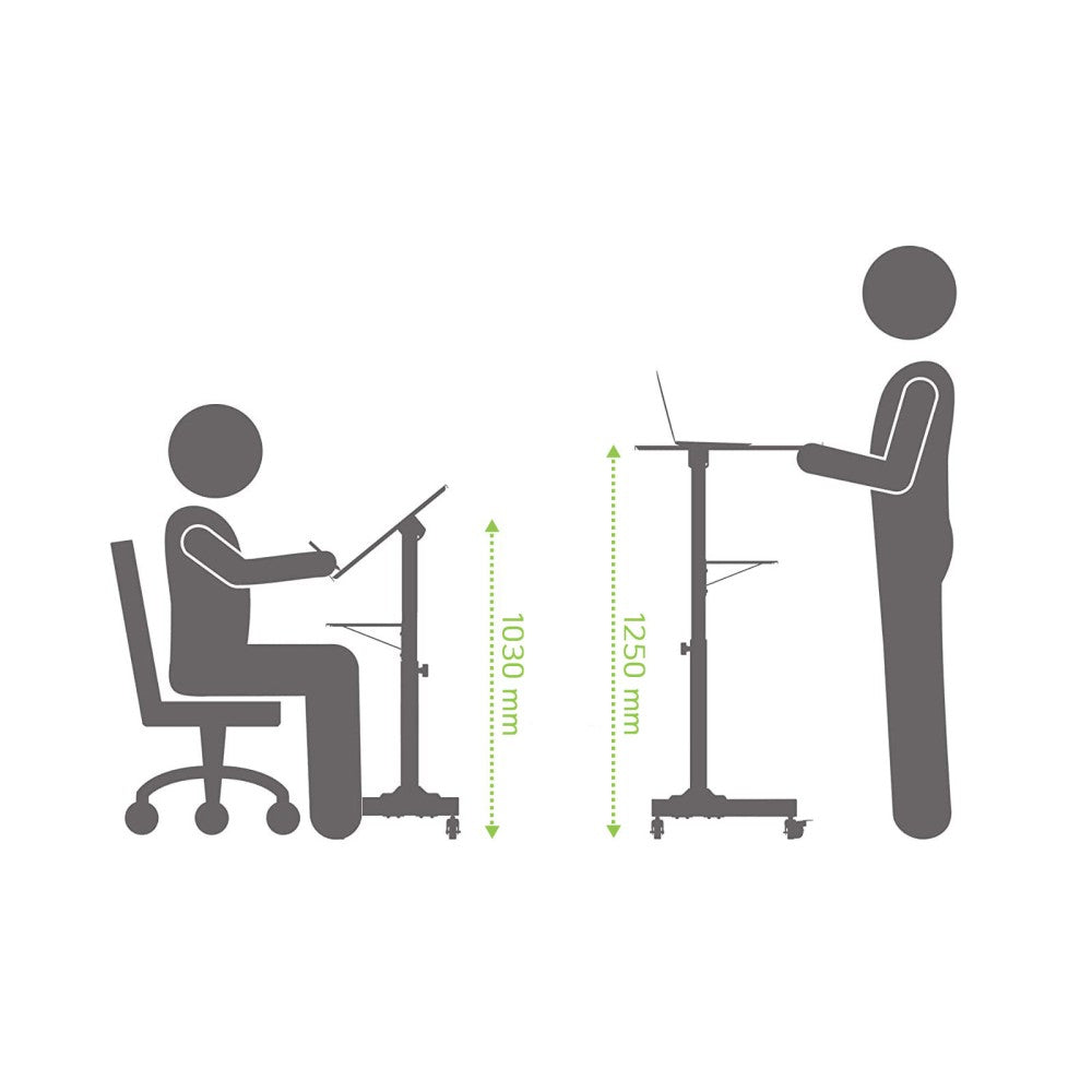 Techly ICA-TB TPM-1BK Table pour ordinateur portable noire