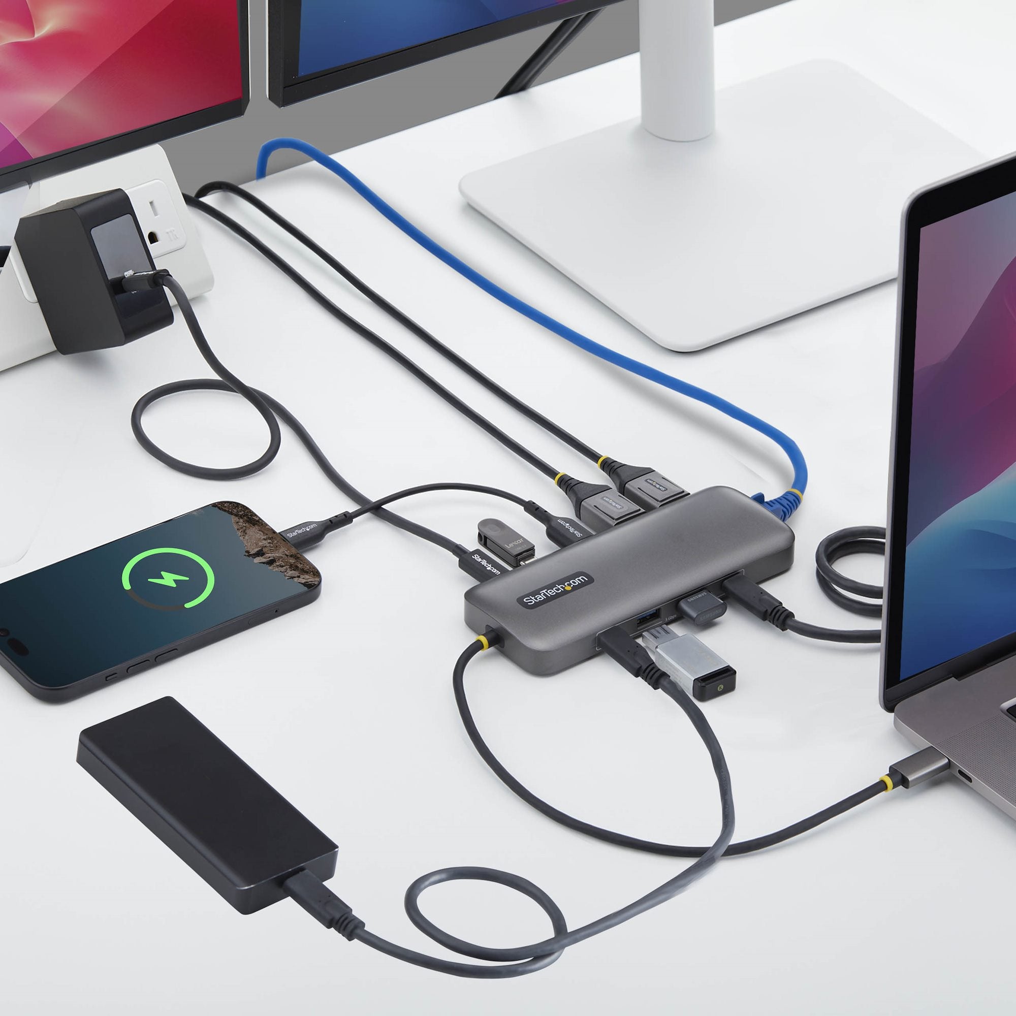 USB-C to Dual-DP Multiport Hub 100W