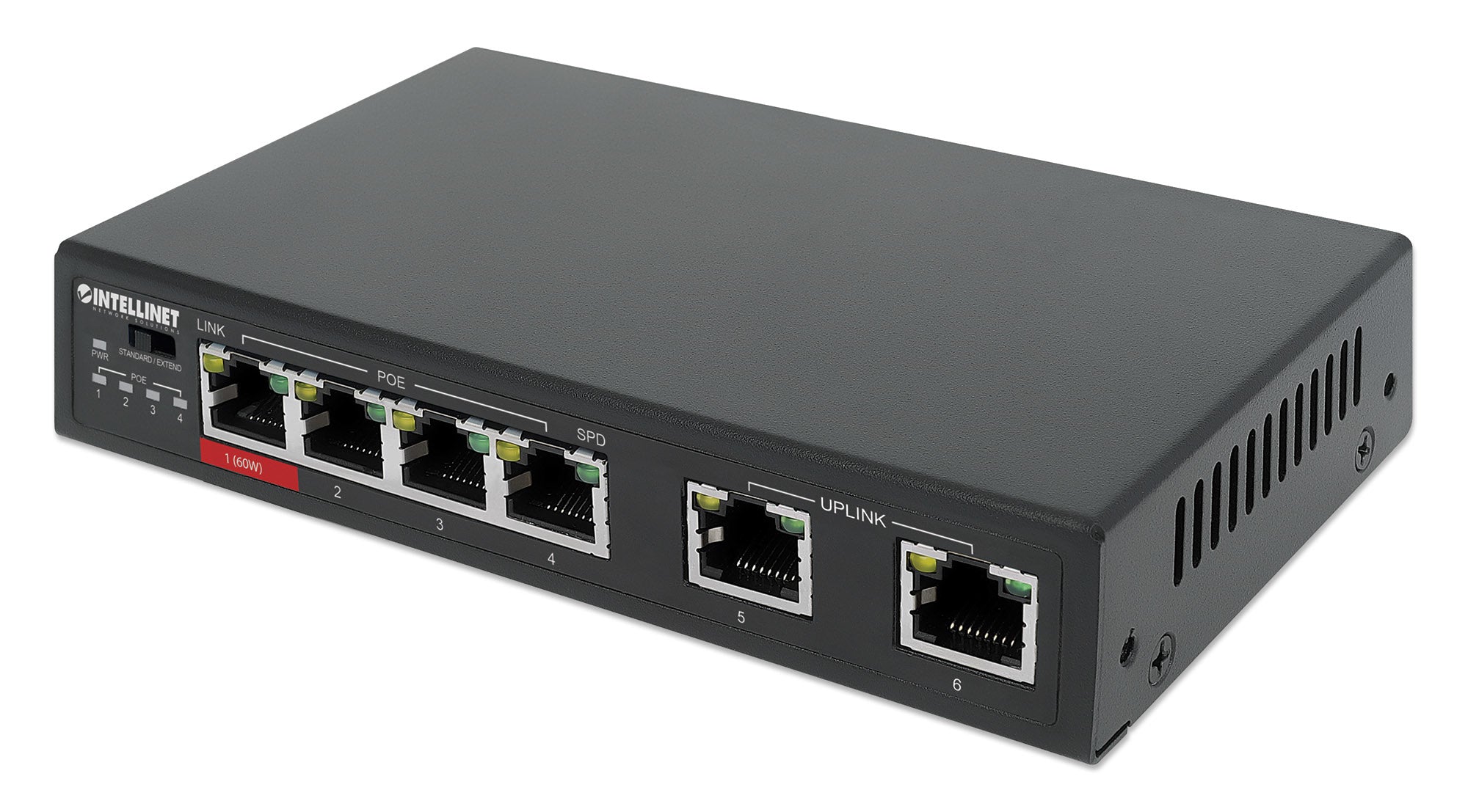 Intellinet 561686 commutateur réseau Fast Ethernet (10/100) Connexion Ethernet, supportant l'alimentation via ce port (PoE) Noir