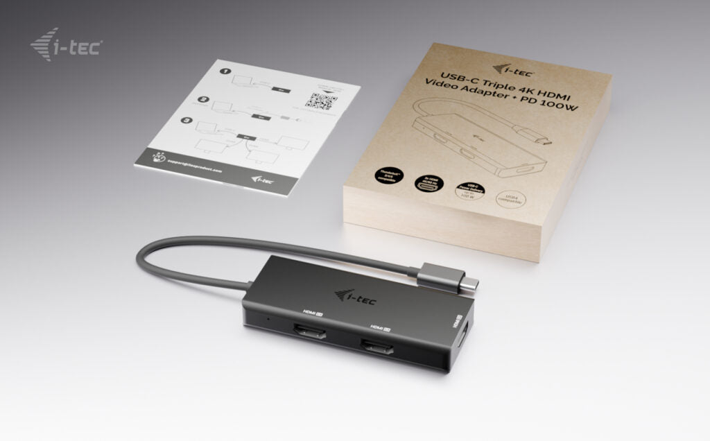 I-TEC USB-C Triple 4K HDMI Video Adapter 3x HDMI 4K/60Hz PD 100W