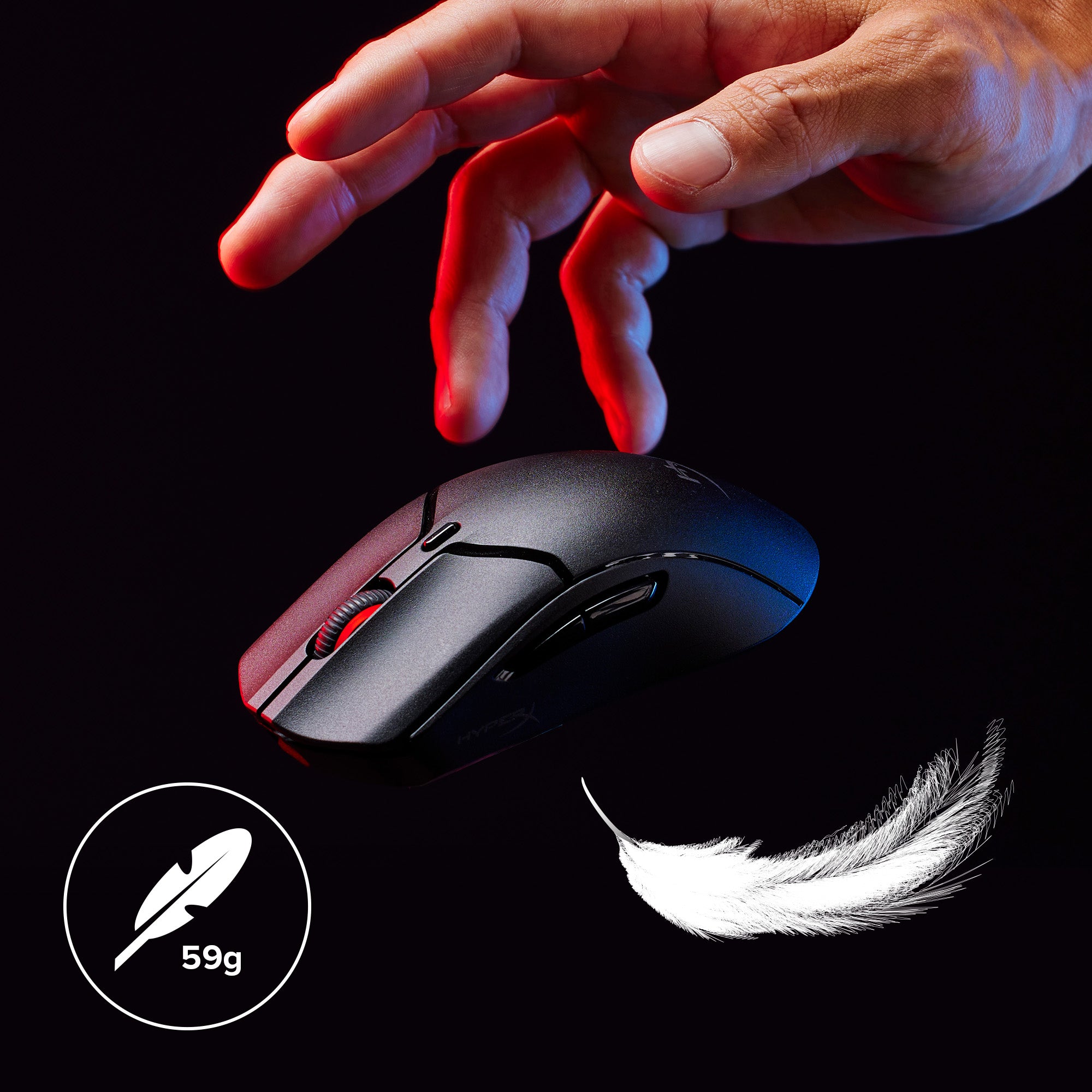 Souris de jeu sans fil HyperX Pulsefire Haste 2 mini - HyperX 26K 26000 DPI 59g noire