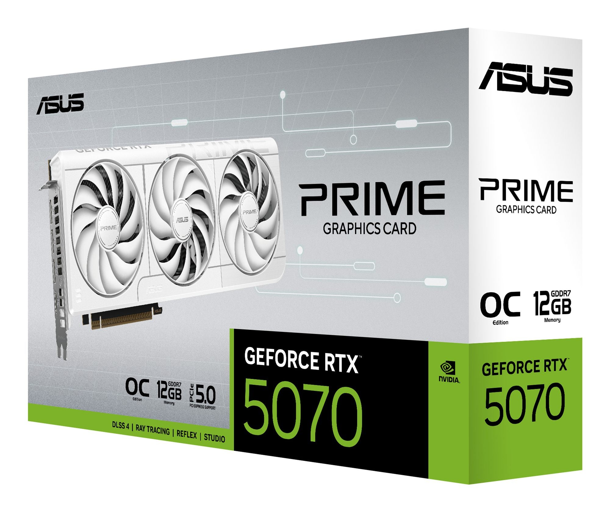 ASUS Prime GeForce RTX 5070 White OC Edition 12Go GDDR7 Graphics Card PCIe 5.0 HDMI/DP 2.1
