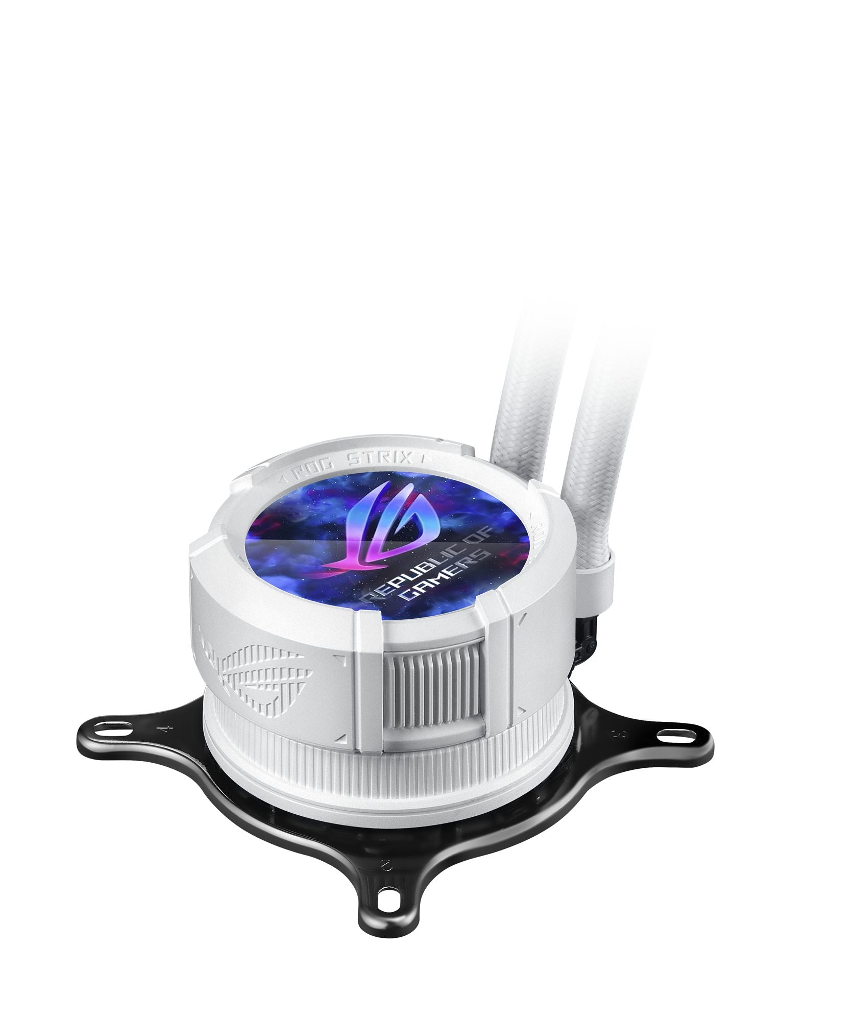 ASUS ROG Strix LC III ARGB LCD WHT all-in-one CPU liquid cooler with 2.1 IPS LCD Aseteks new Gen7 v2 pump and premium ROG ARGB fans