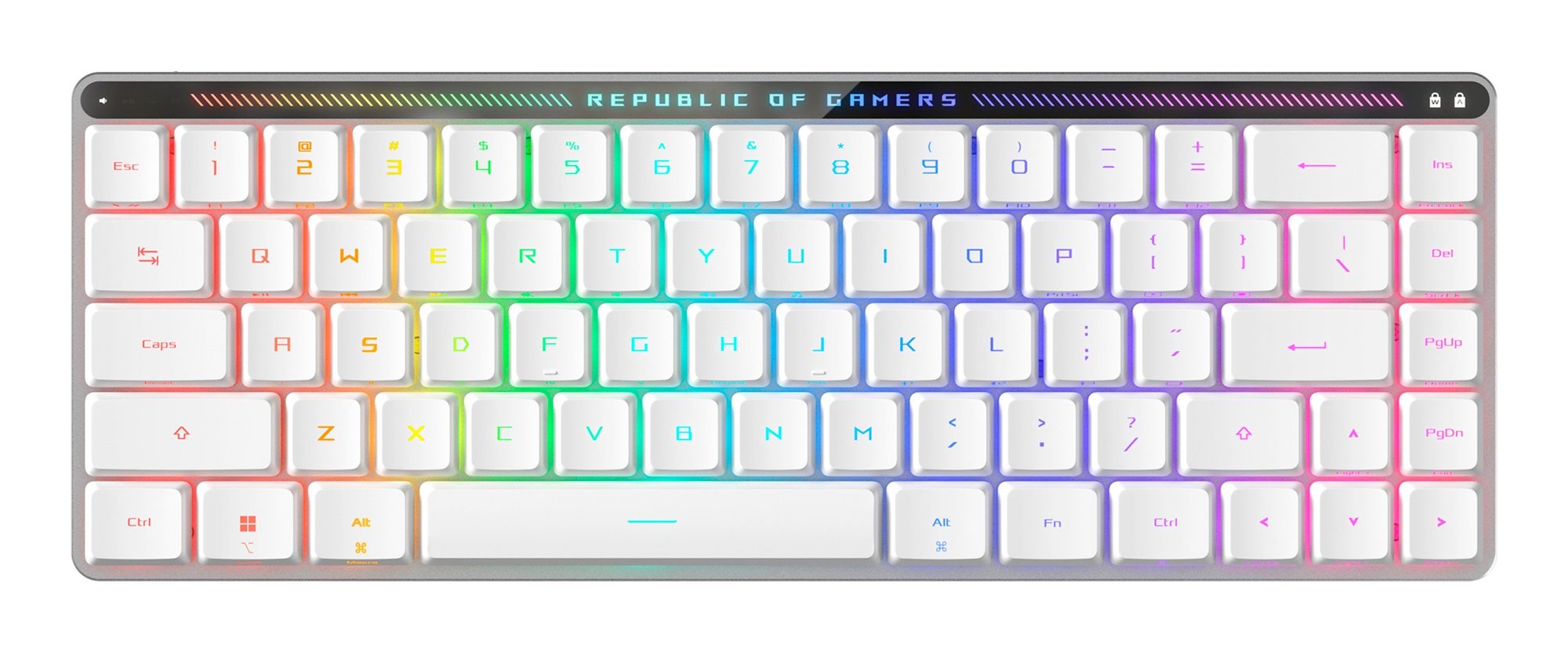 ASUS ROG Falchion RX Low Profile clavier Gaming USB + RF Wireless + Bluetooth Blanc