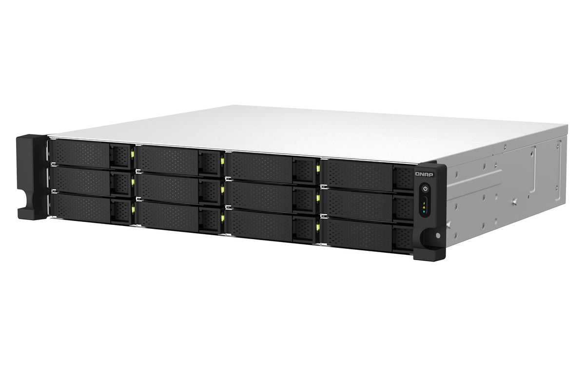 QNAP TS-1264U-RP-8G 2U 12-Bay rackmount NAS Intel Celeron N5095 quad-core 8Go onboard not expandable 12x3.5/2.5 SATA 2x300W r PS