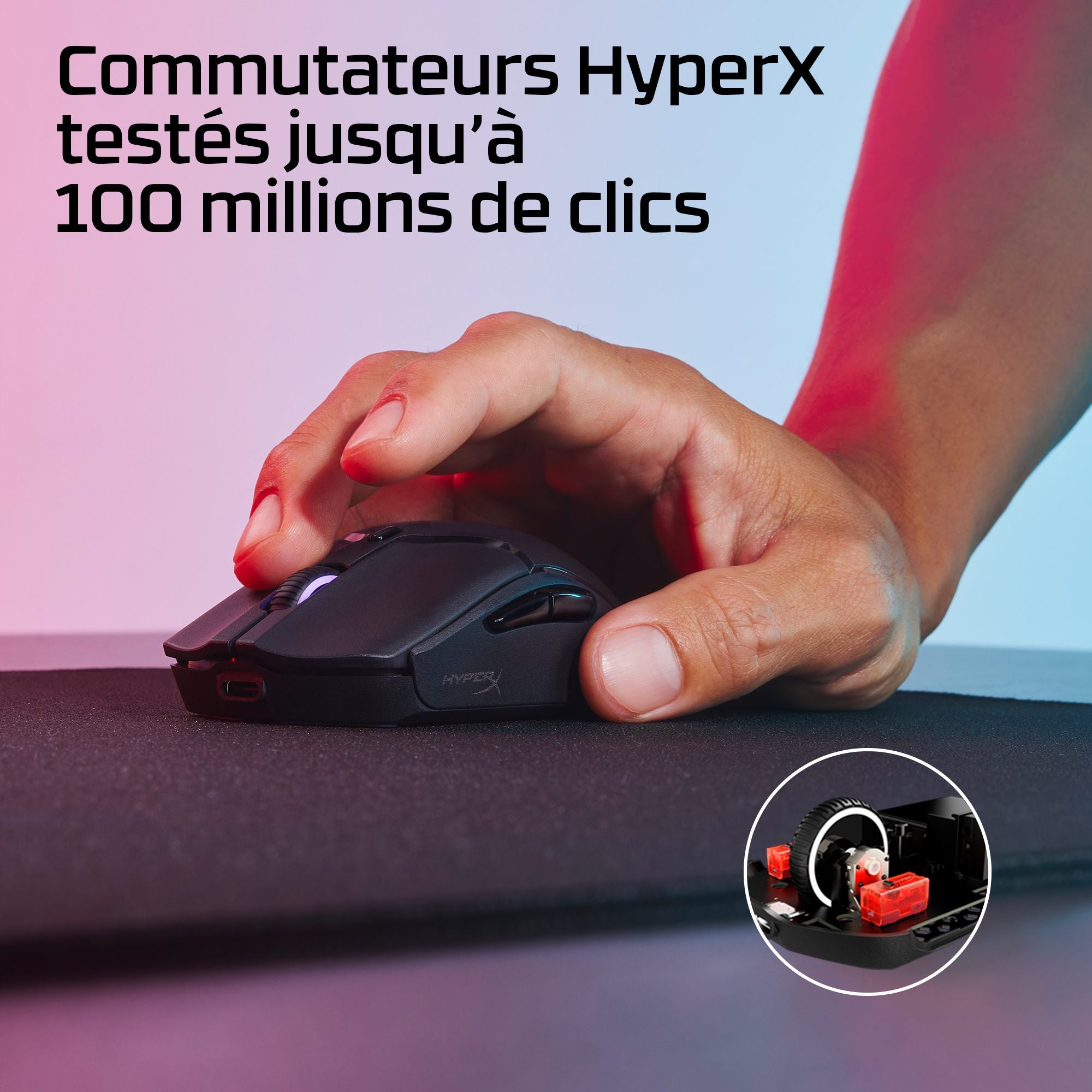 Souris de jeu sans fil HyperX Pulsefire Haste 2 mini - HyperX 26K 26000 DPI 59g noire