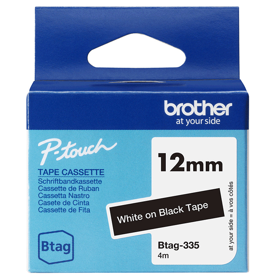 BROTHER BTAG335 Ribbon 12MM White on Black