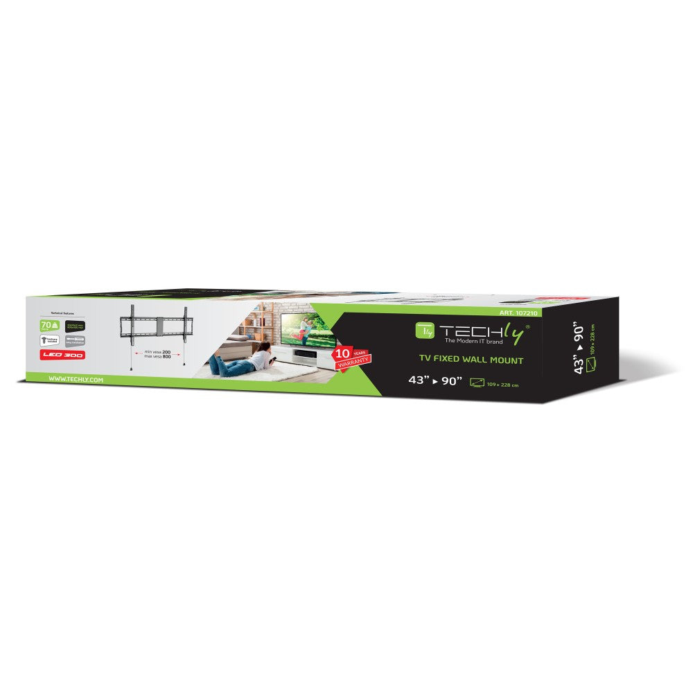 "Techly ICA-PLB 948F Support mural pour TV 43-90"" LED/LCD 70kg slim 29mm"