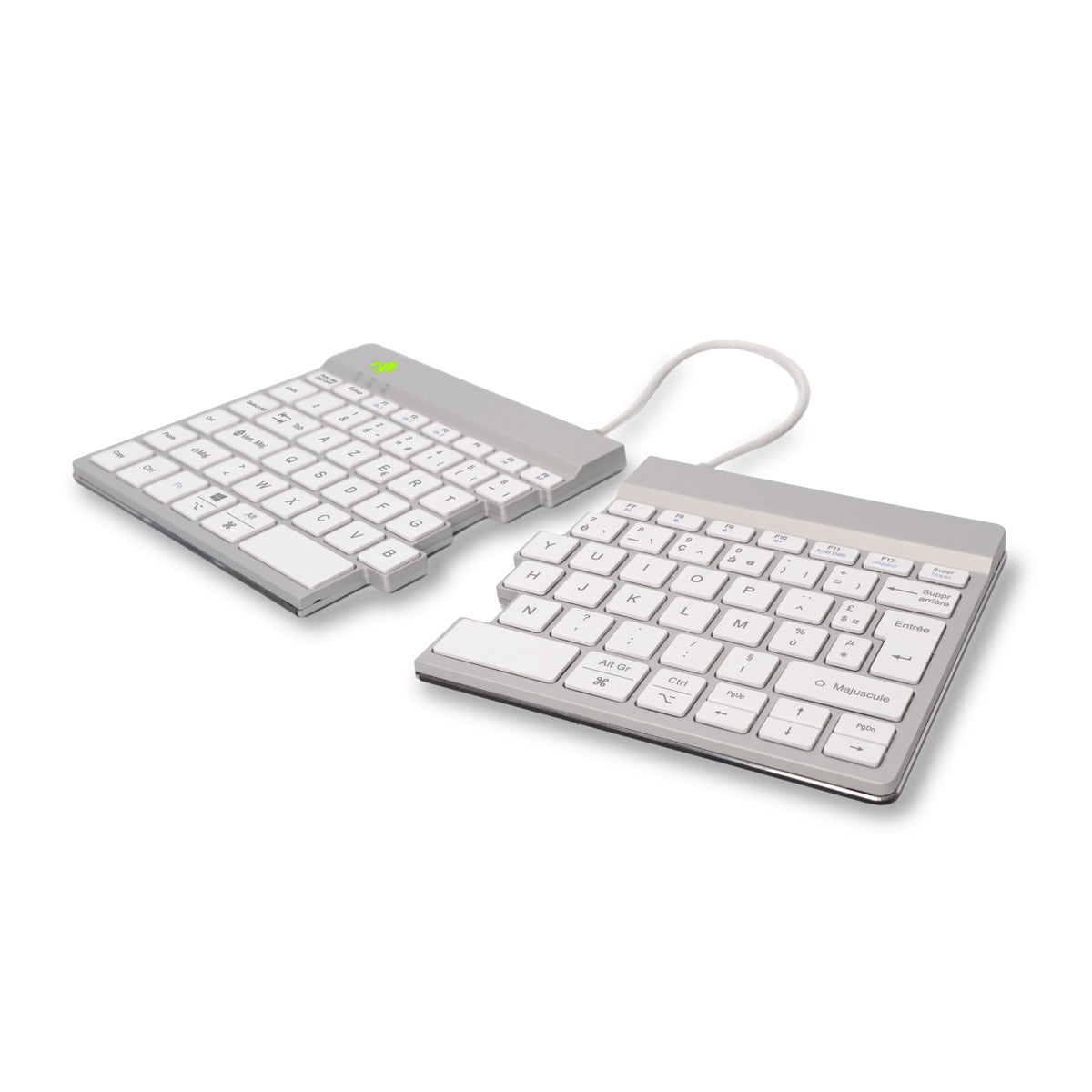 R-GO TOOLS Clavier ergo Split Break, divisé Bluetooth blanc