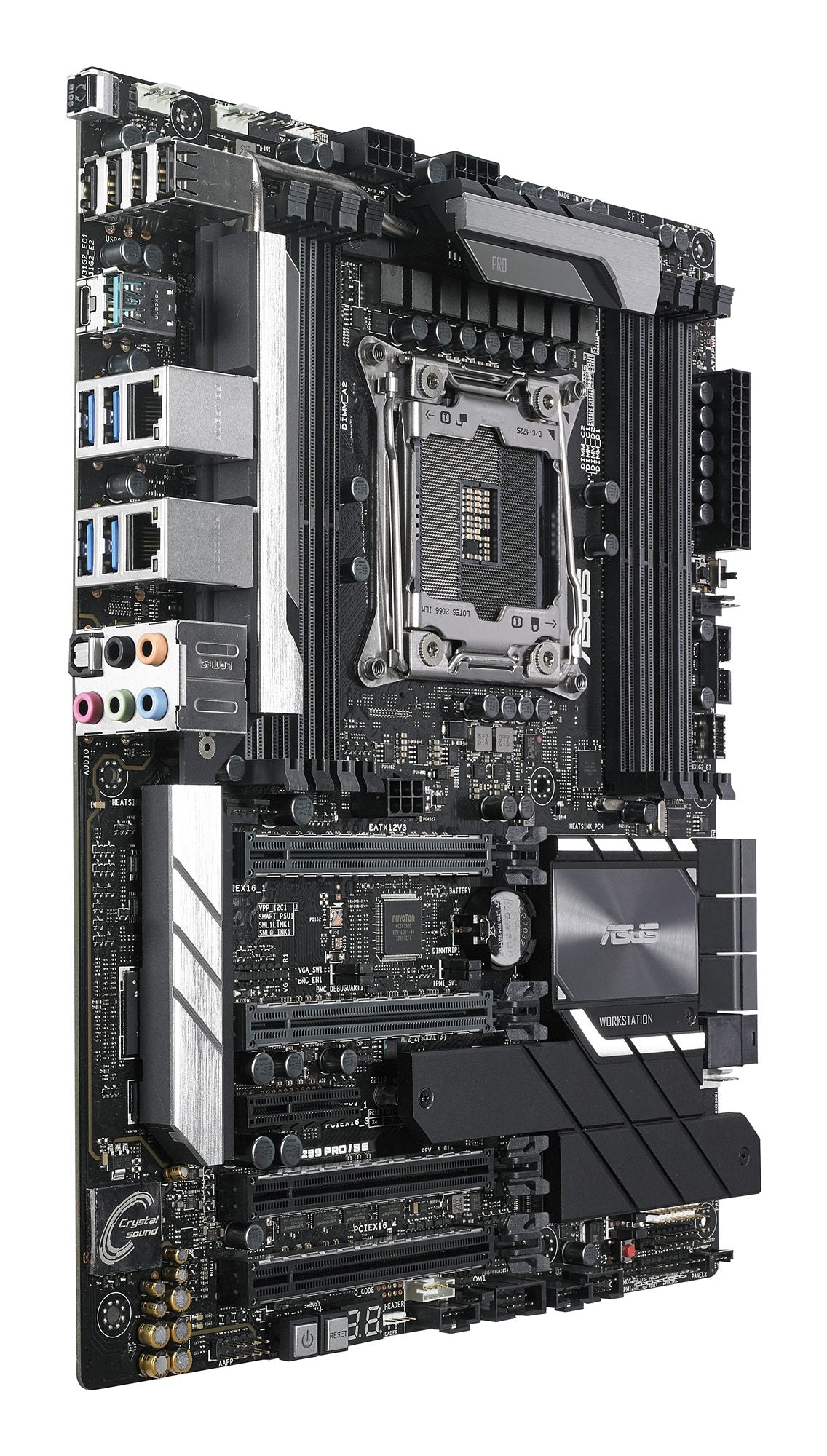 ASUS WS X299 PRO/SE LGA2066 DDR4 4133MHz dual M.2 M.2 heatsink U.2 USB 3.1 Gen 2 connectors 4xPCIe 3.0 x16 SATA 6Gb/s ATX MB