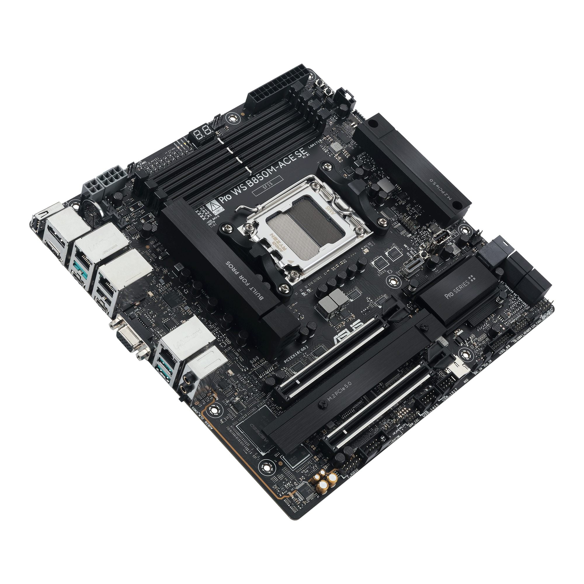 ASUS Pro WS B850M-ACE SE AM5 AMD Micro-ATX motherboard 4xDDR5 PCIe 5.0 2xM.2 1xHDMI 2xDisplayPort 1xVGA 4xSATA