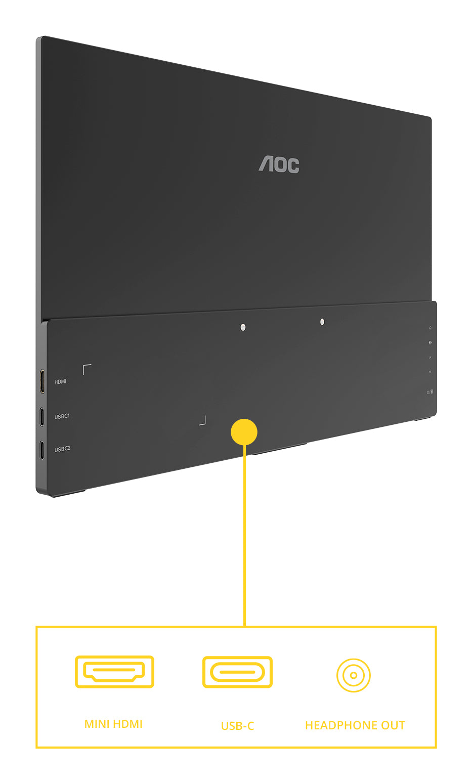 AOC 16T20E2 15.6p 16:9 IPS 60Hz FHD HDMI Mini HDMI USB-C