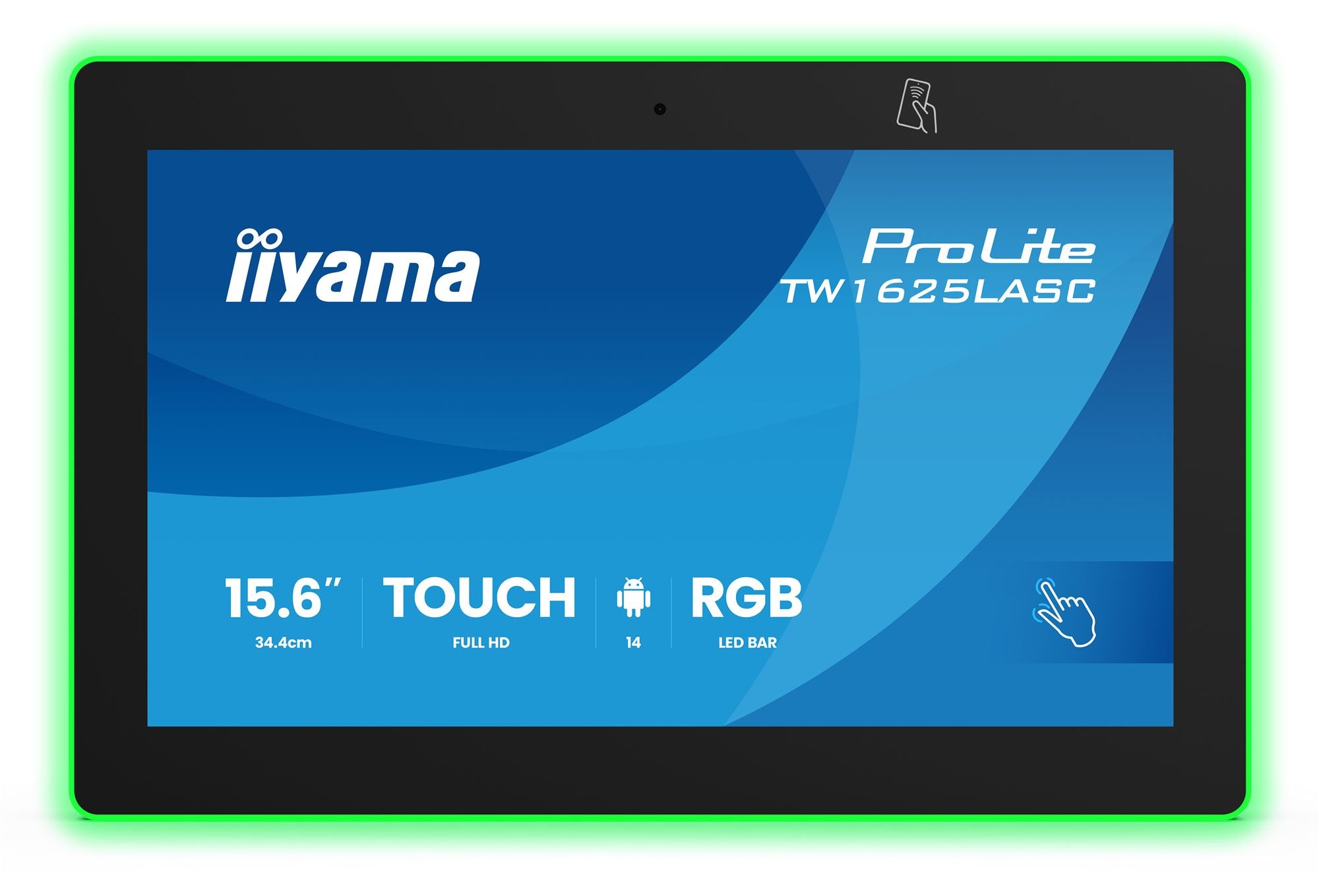 "iiyama TW1625LASC-B3PNR 15,6"" RGB LED-Lightbar Panel-PC avec Android 14+GMS SOC Octa-core RK3576 4 Go de mémoire 32 Go"