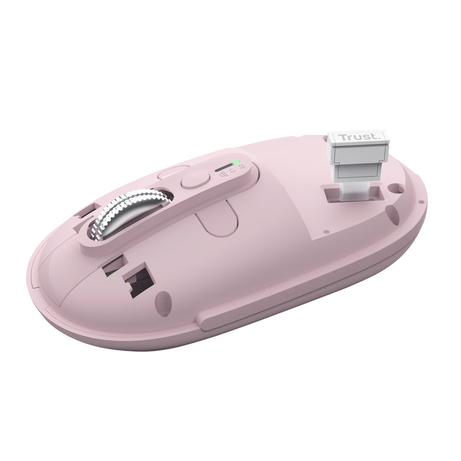 TRUST Souris sans fil SERON hyperscroll multi-connexion rechargeable rose