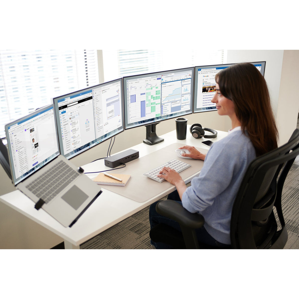 One-Touch Height Adjust Dual MonitArm