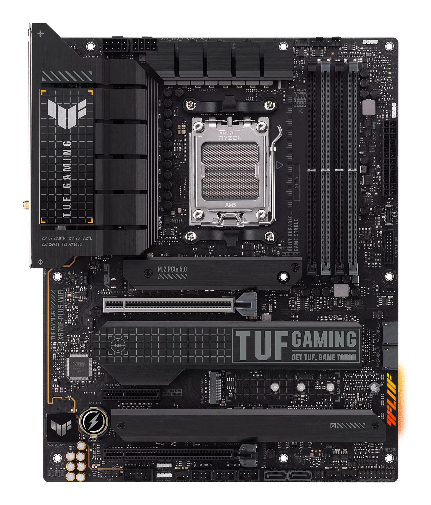 ASUS TUF GAMING X670E-PLUS WIFI AM5 Socket 4DDR5 PCIe 5.0 x16 HDMI 2.1 DP 1.4 4xSATA 6Gb/s ATX