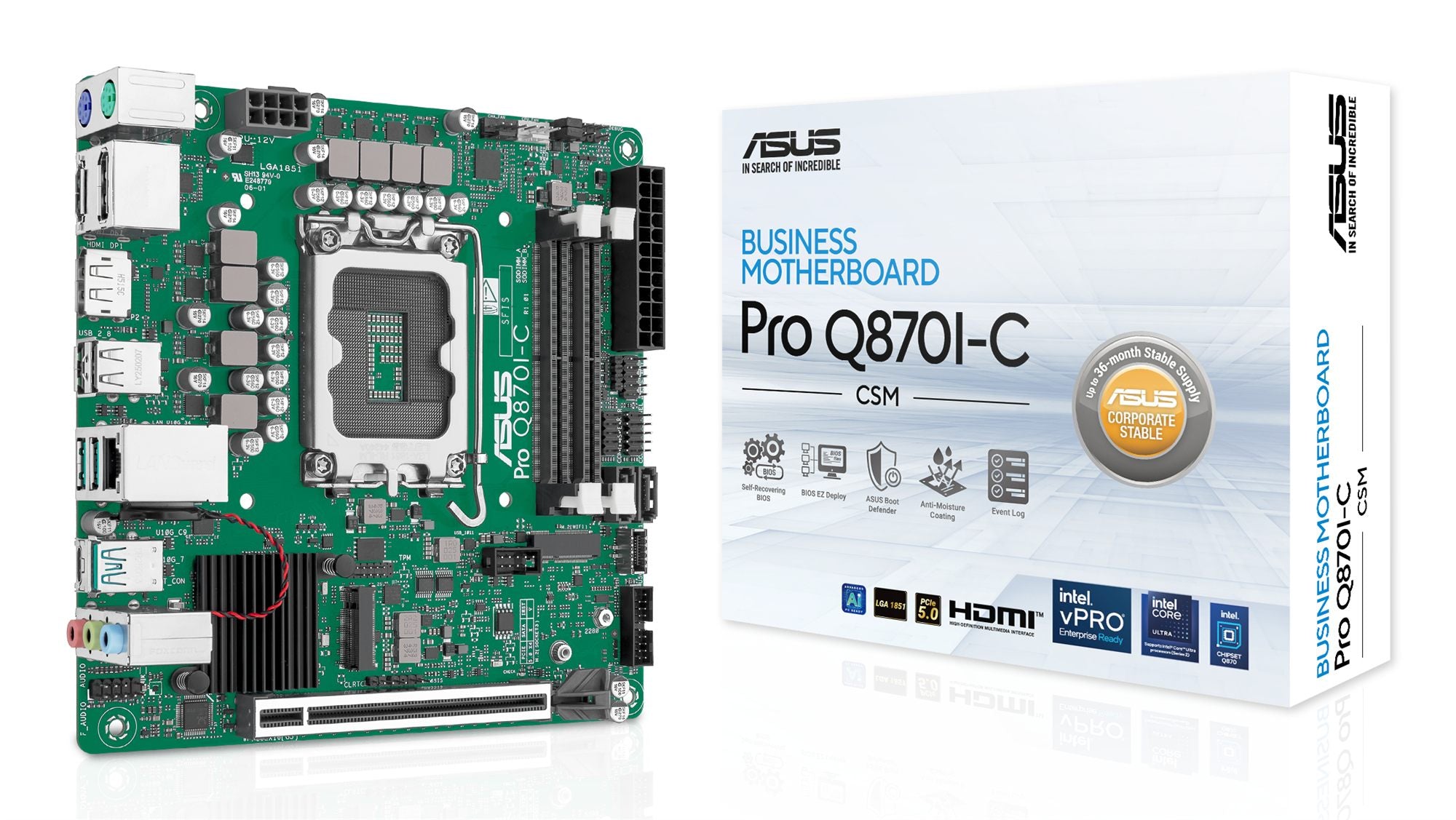 ASUS Q870 LGA1851 Mini-ITX motherboard 2xDDR5 1xHDMI 1xDP 1xM.2 2xSATA