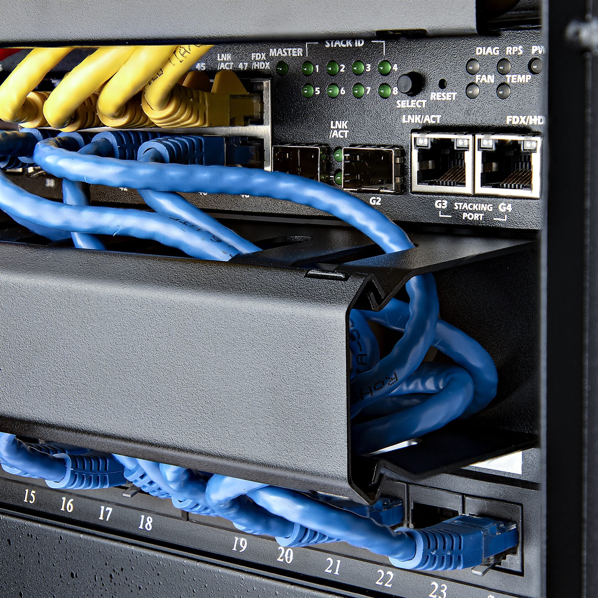 1U Finger Duct Cable Manager w/Cover