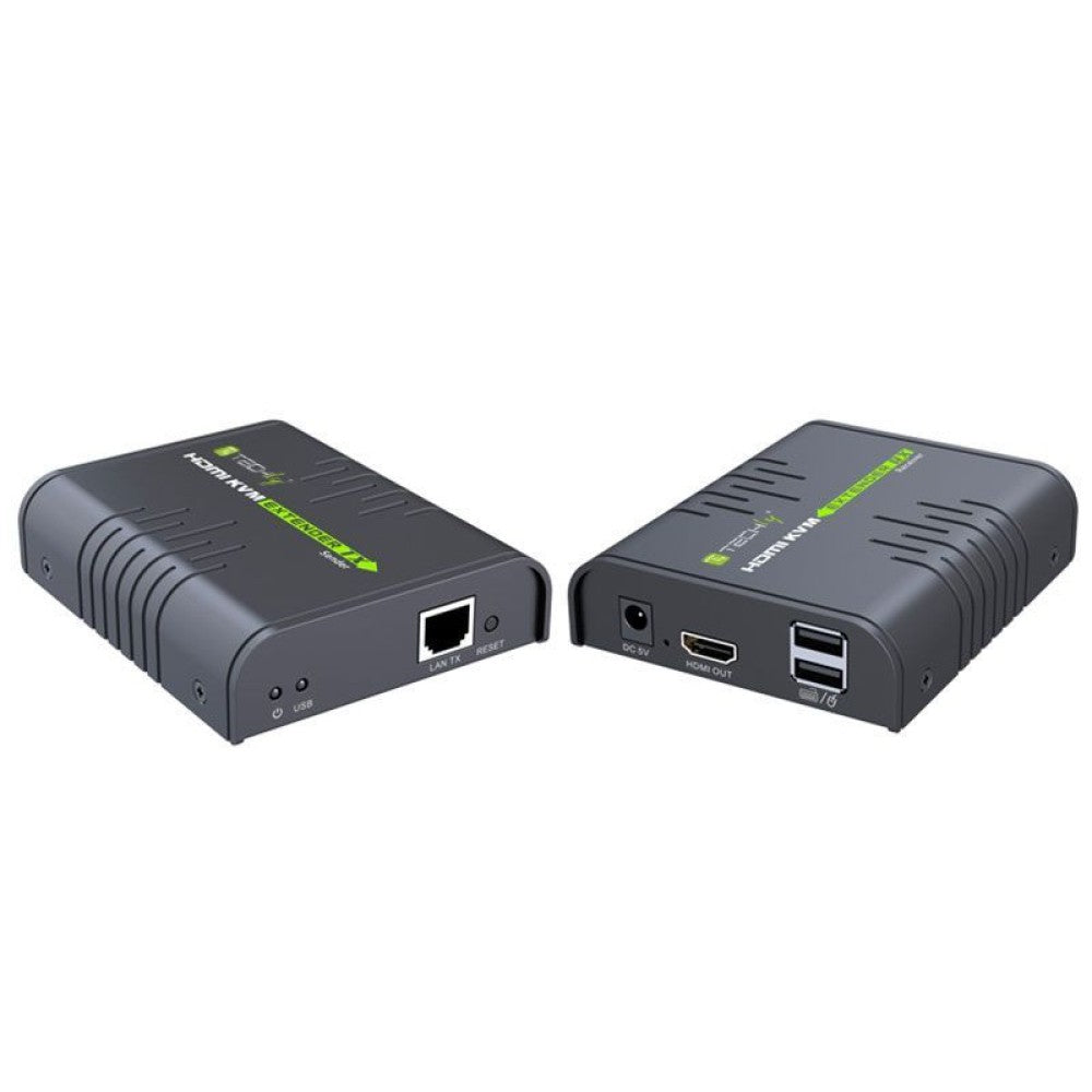 Techly IDATA HDMI-KVM2 Extendeur KVM HDMI/USB 1080p60Hz jusqu'a 120m sur câble Cat6