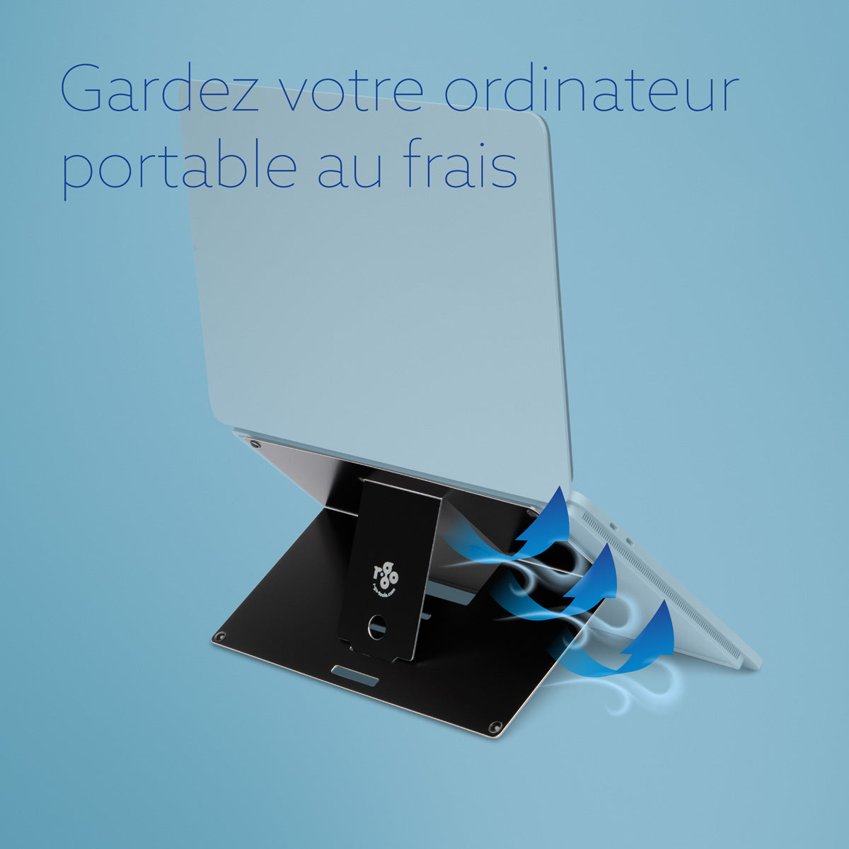 R-GO TOOLS Support pour PC portable Riser Attachable, noir