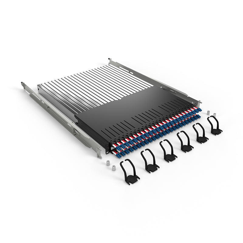 PATCHBOX PLUS+ équipé de 24x Jarretières OS2 LC-LC 1,8 m
