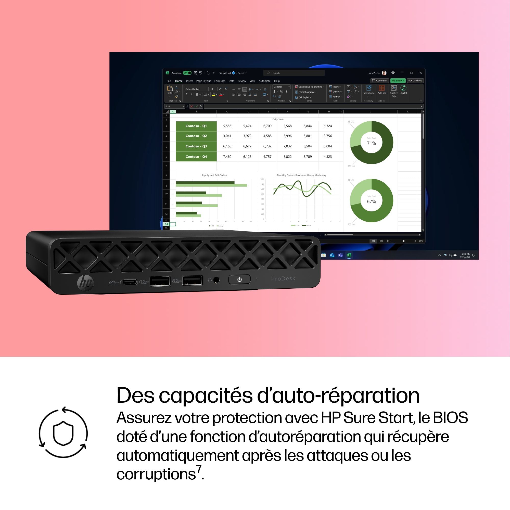 HP Pro Mini 400 G1i Intel Core Ultra 5 225T 8Go 256Go SSD UMA W11P 3/3/3 Smartbuy