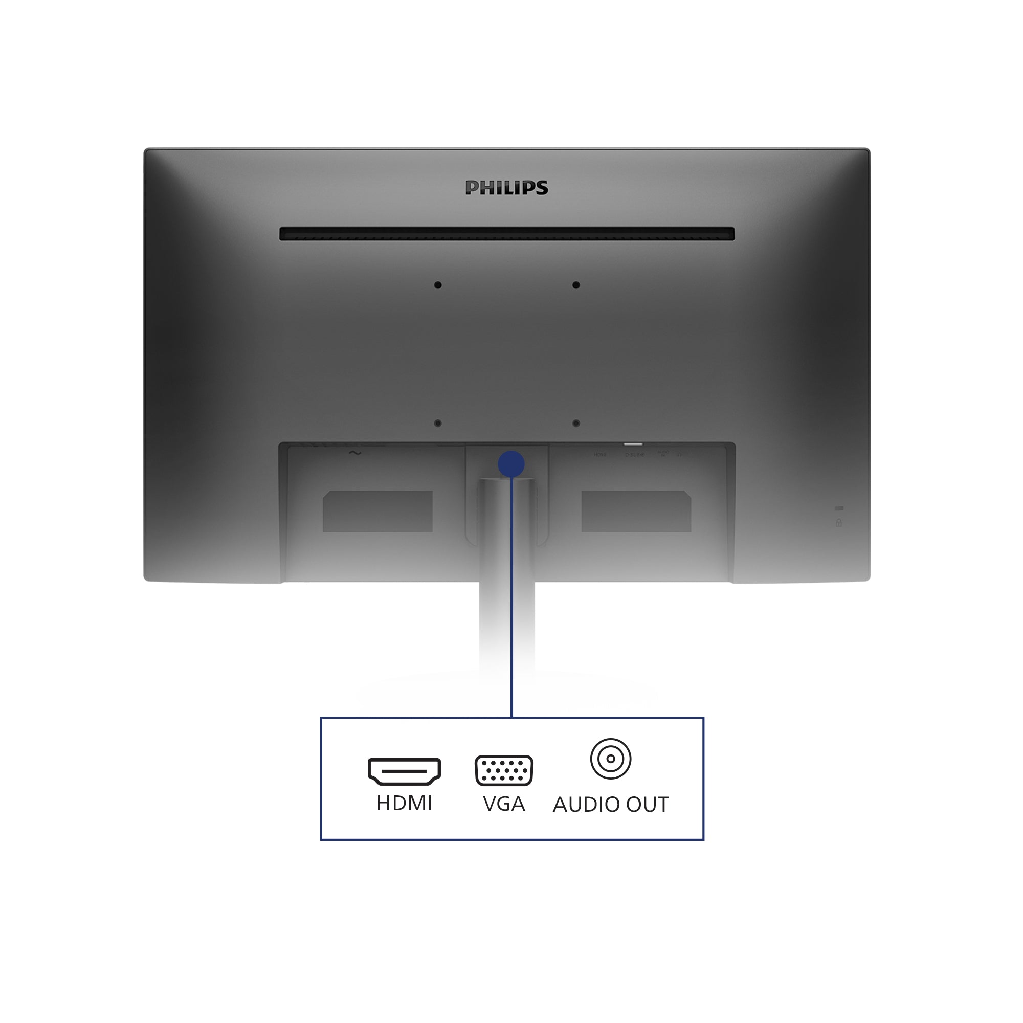 PHILIPS 221V8A/00  Écran LED - 22" - 1920 x 1080 Full HD  @ 75 Hz - VA - 200 cd/m² - 4000:1 - 4 ms - HDMI, VGA - haut-parleurs