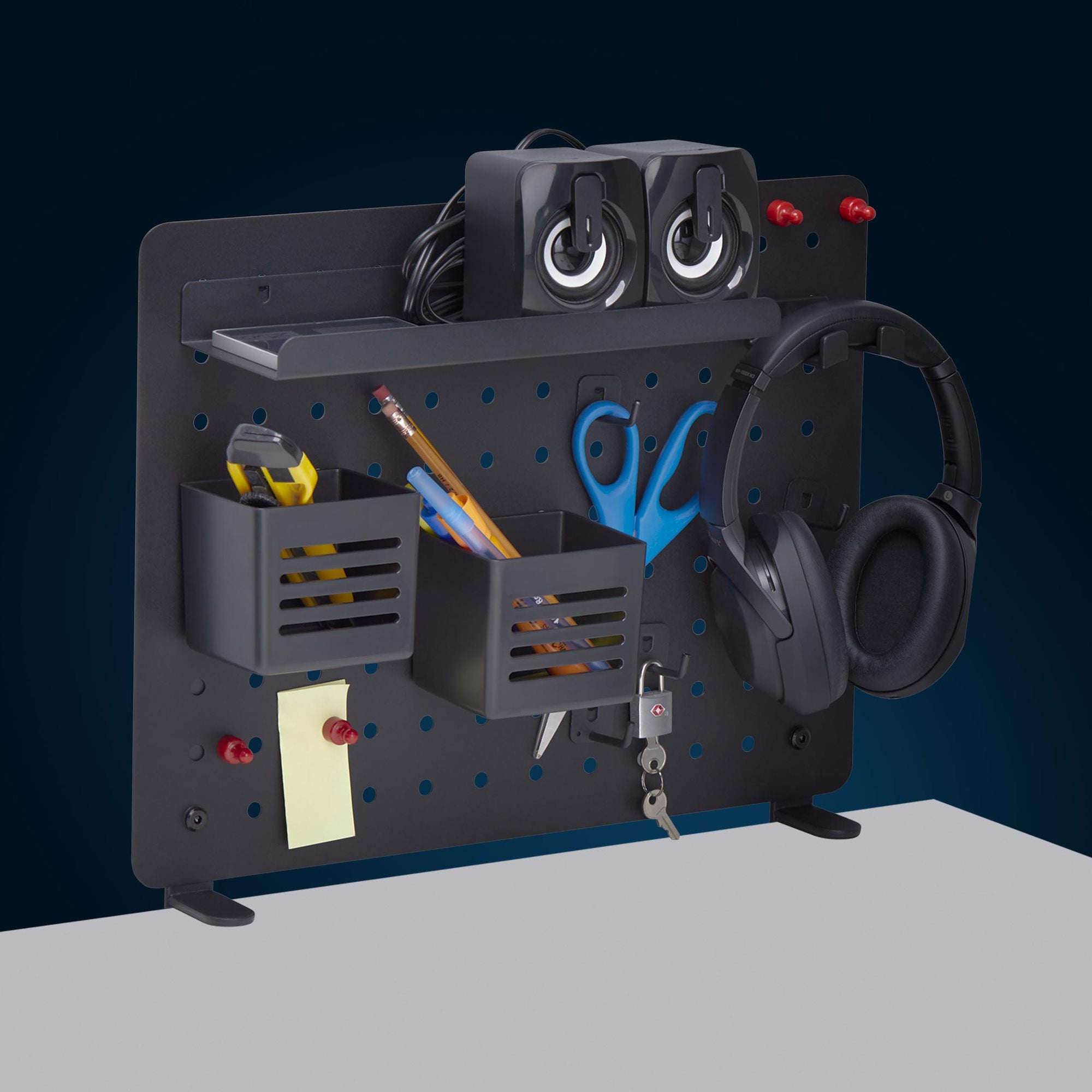 Clamp-On Pegboard Desktop Organizer