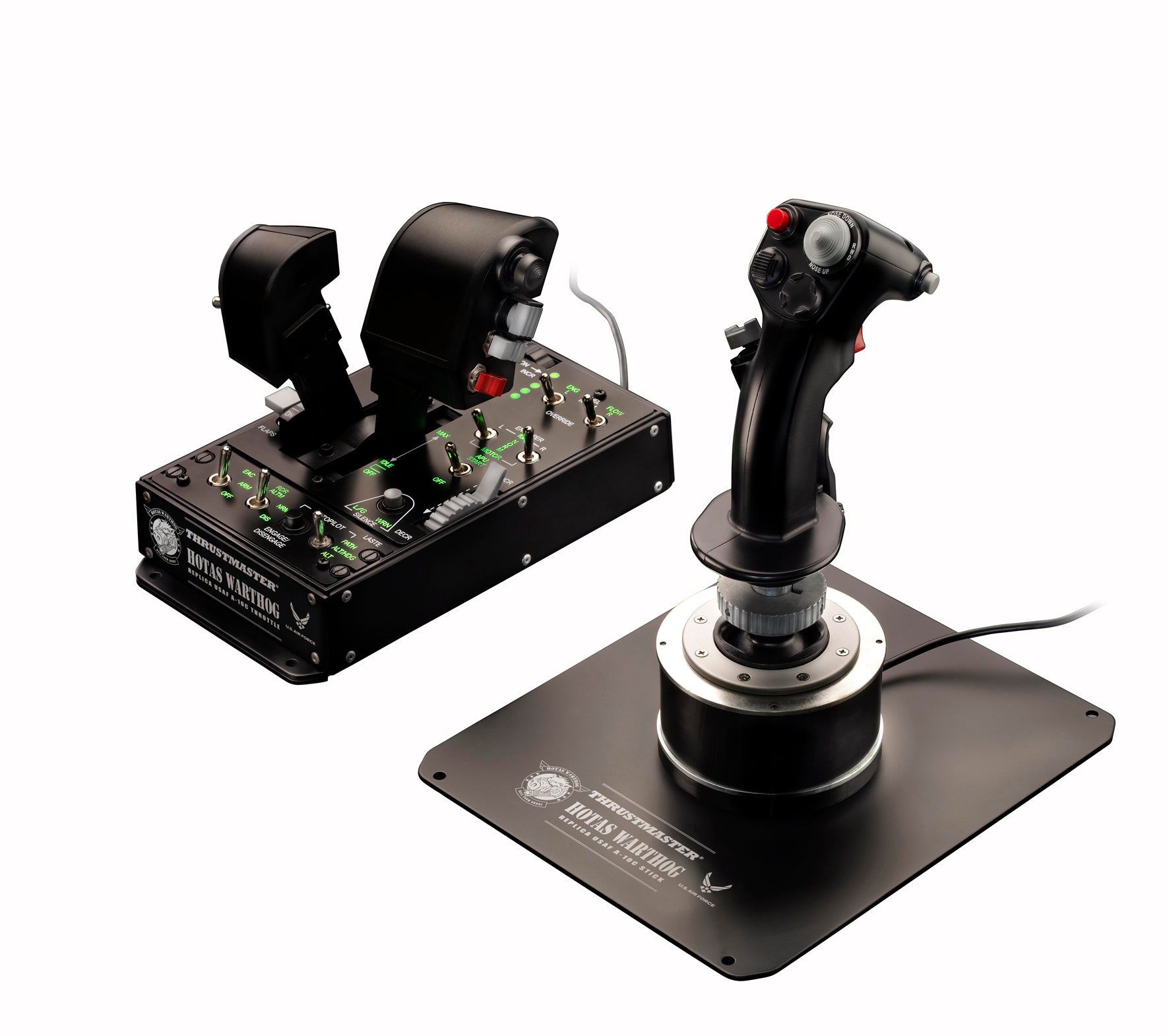 THRUSTMASTER HOTAS WARTHOG PC Joystick+panneau de contr le+double Manette des ga