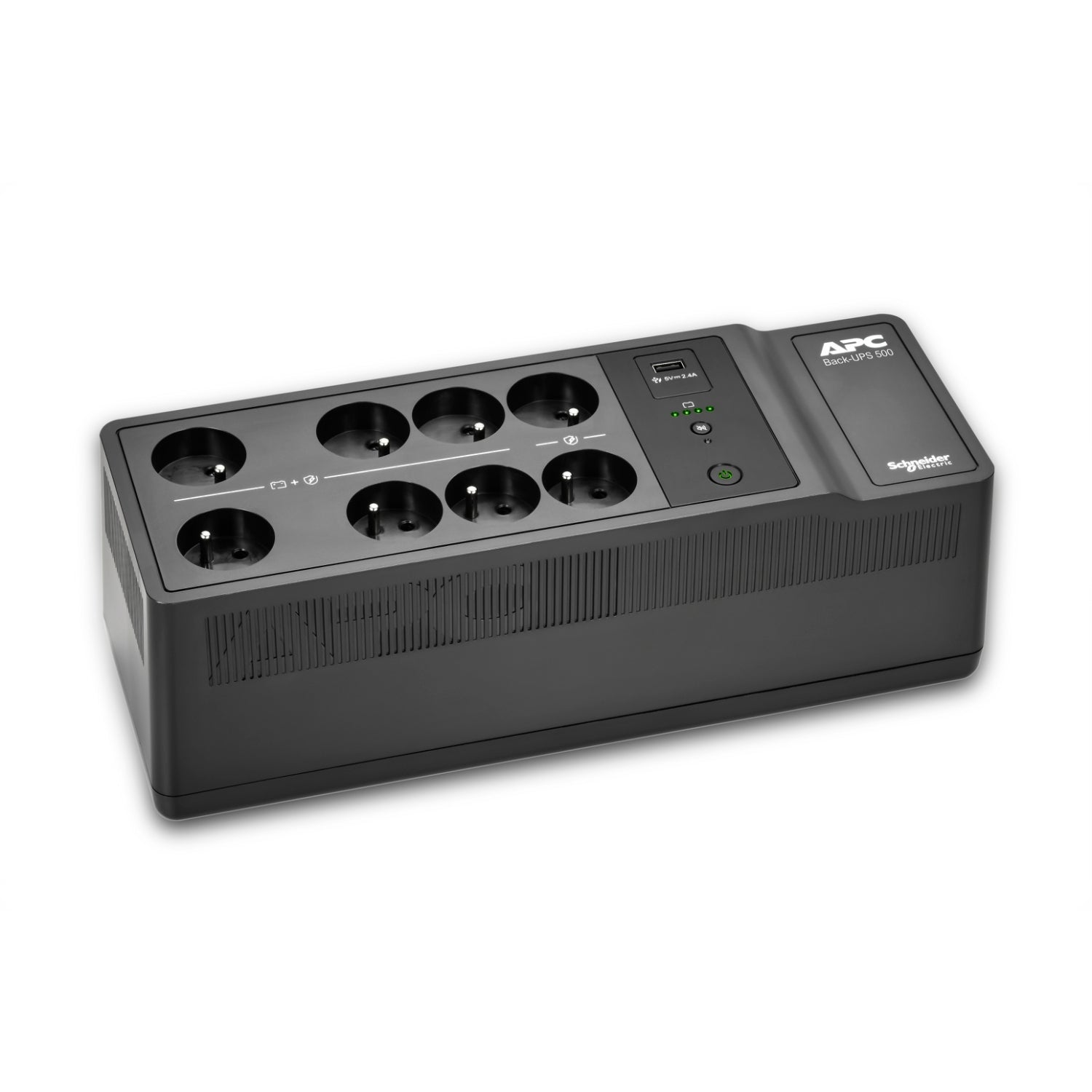 APC Back-UPS 500VA 8 schuko outlets 230V 1 USB charging port