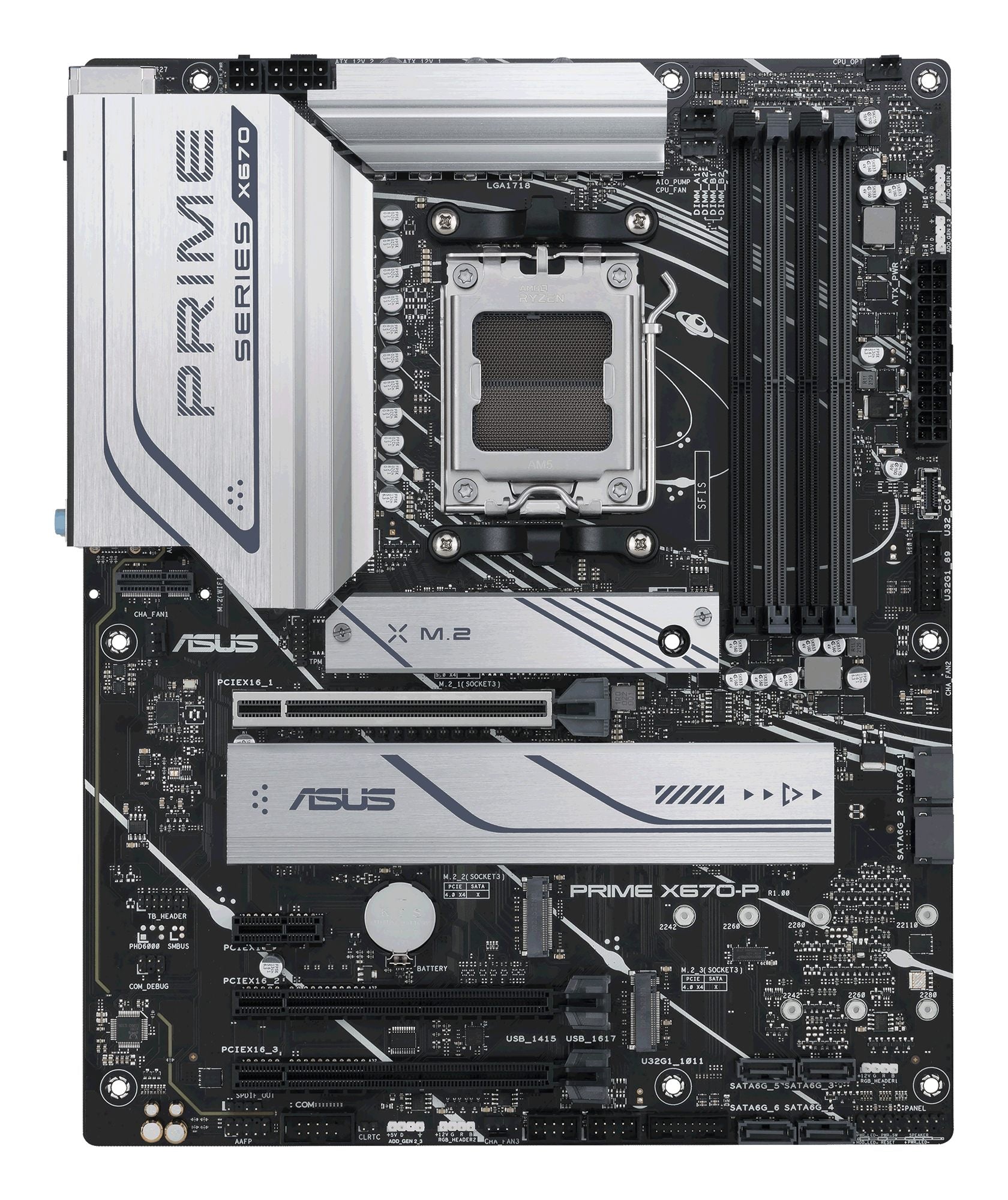 ASUS PRIME X670-P AM5 Socket 4DDR5 3xPCIe 4.0 x16 HDMI 2.1 DP 1.4 6xSATA 6Gb/s ATX