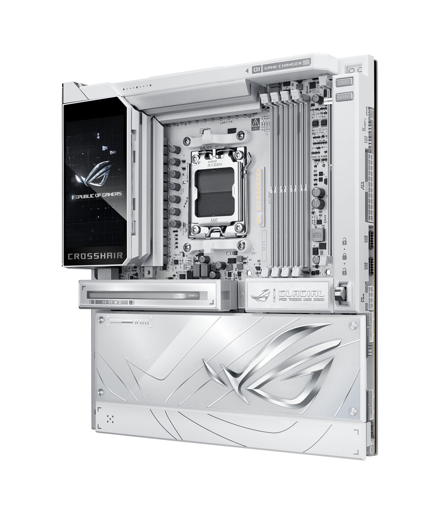 ASUS ROG CROSSHAIR X870E GLACIAL AM5 DDR5 ATX motherboard 2xPCIe 5.0 7xM.2