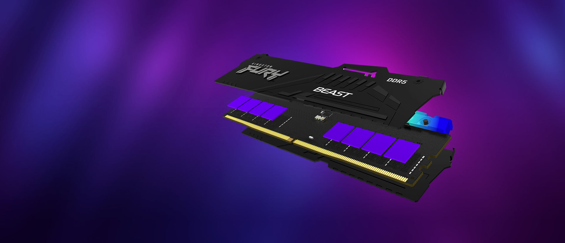 KINGSTON 64Go 6000MT/s DDR5 CL36 DIMM Kit of 2 FURY Beast RGB EXPO