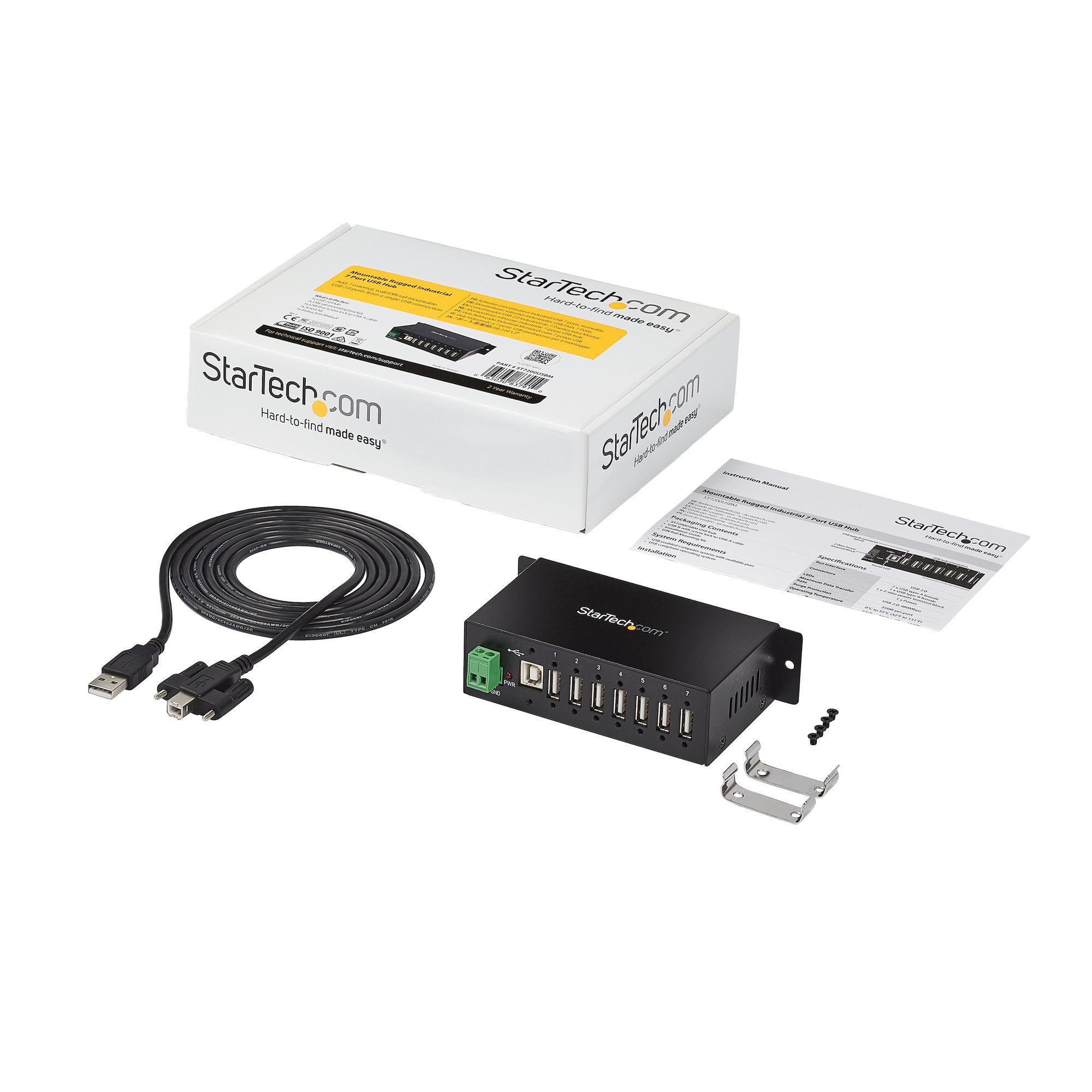 Mountable Industrial 7 Port USB Hub