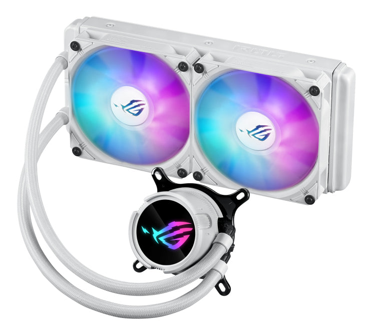 ASUS ROG Strix LC III 240 ARGB WHT all-in-one CPU liquid cooler with 360 rotatable water block Premium ROG ARGB fans