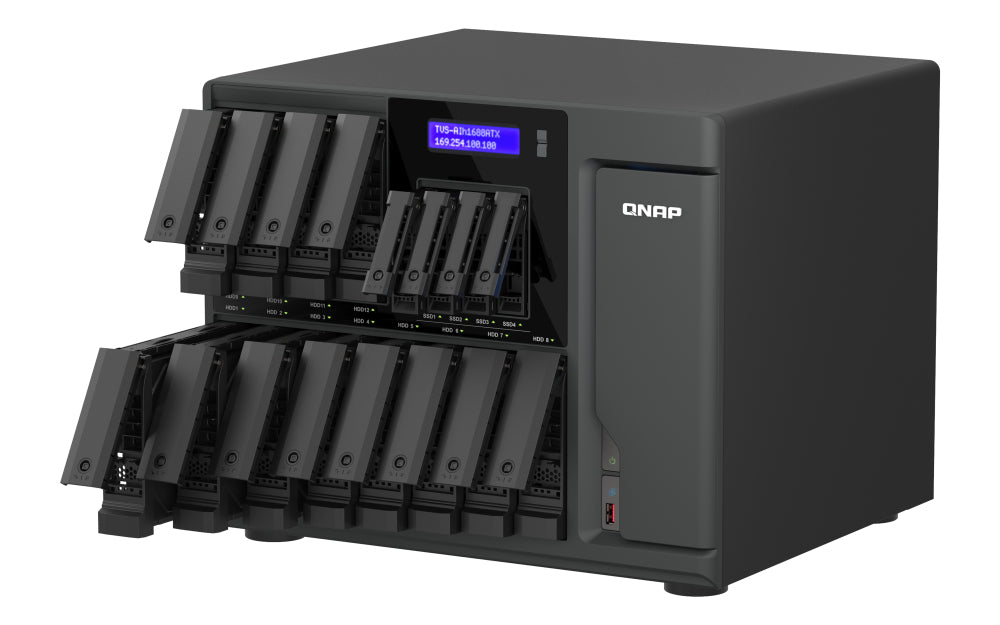 16-Bay QuTS hero NAS 12 x 3.5" SATA+4