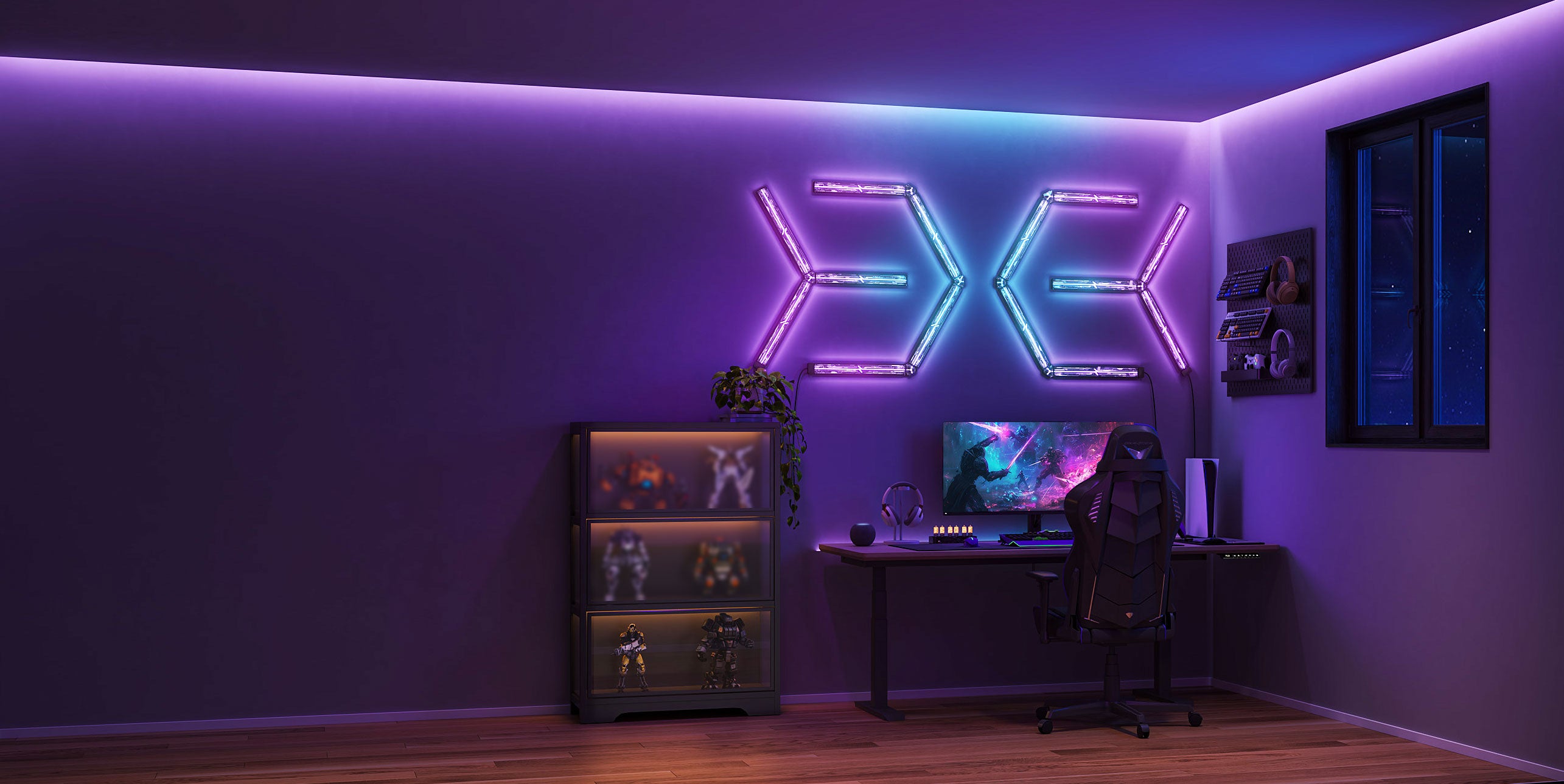 Govee H6063 Gaming Wall Light | Éclairage LED | RGBIC, Wi-Fi 2.4GHz + Bluetooth