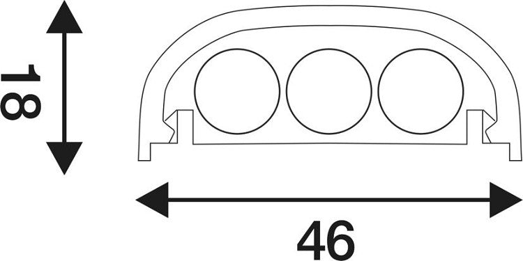 Cable Cover 50x4.6x1.8cm LxWxD BLACK