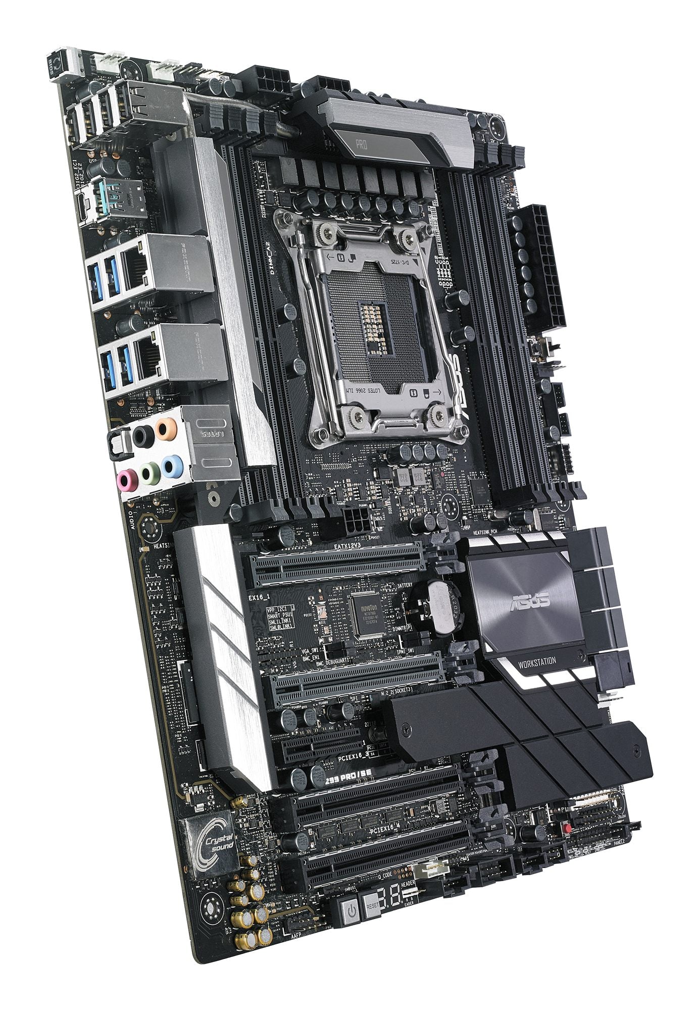 ASUS WS X299 PRO/SE LGA2066 DDR4 4133MHz dual M.2 M.2 heatsink U.2 USB 3.1 Gen 2 connectors 4xPCIe 3.0 x16 SATA 6Gb/s ATX MB