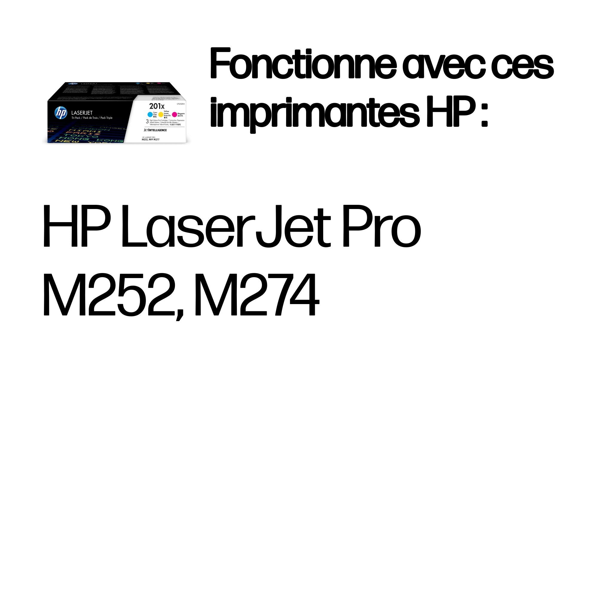 HP 201X oiginal LaserJet Toner cartridge CF253XM Cyan/Magenta/Yellow High Yield 3-pack