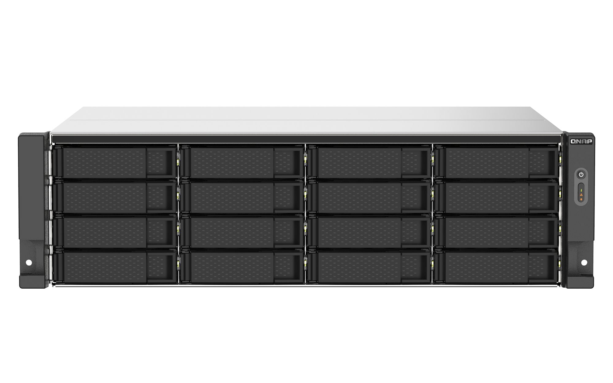 QNAP 16-bay Rackmount NAS AMD Ryzen V1000 series V1500B 4C/8T 2.2GHz 16Go DDR4 RAM 2x2.5GbE LAN optional 10GbE & M.2 NVMe/SATA