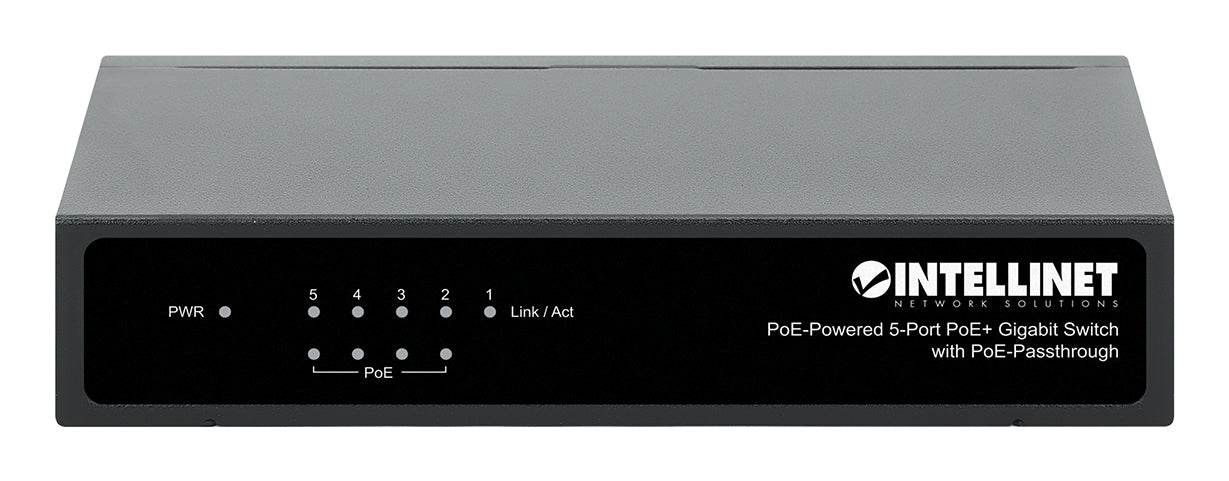 Intellinet PoE-Powered 5x Gigabit Gigabit Ethernet (10/100/1000) Connexion Ethernet, supportant l'alimentation via ce port (PoE) Noir