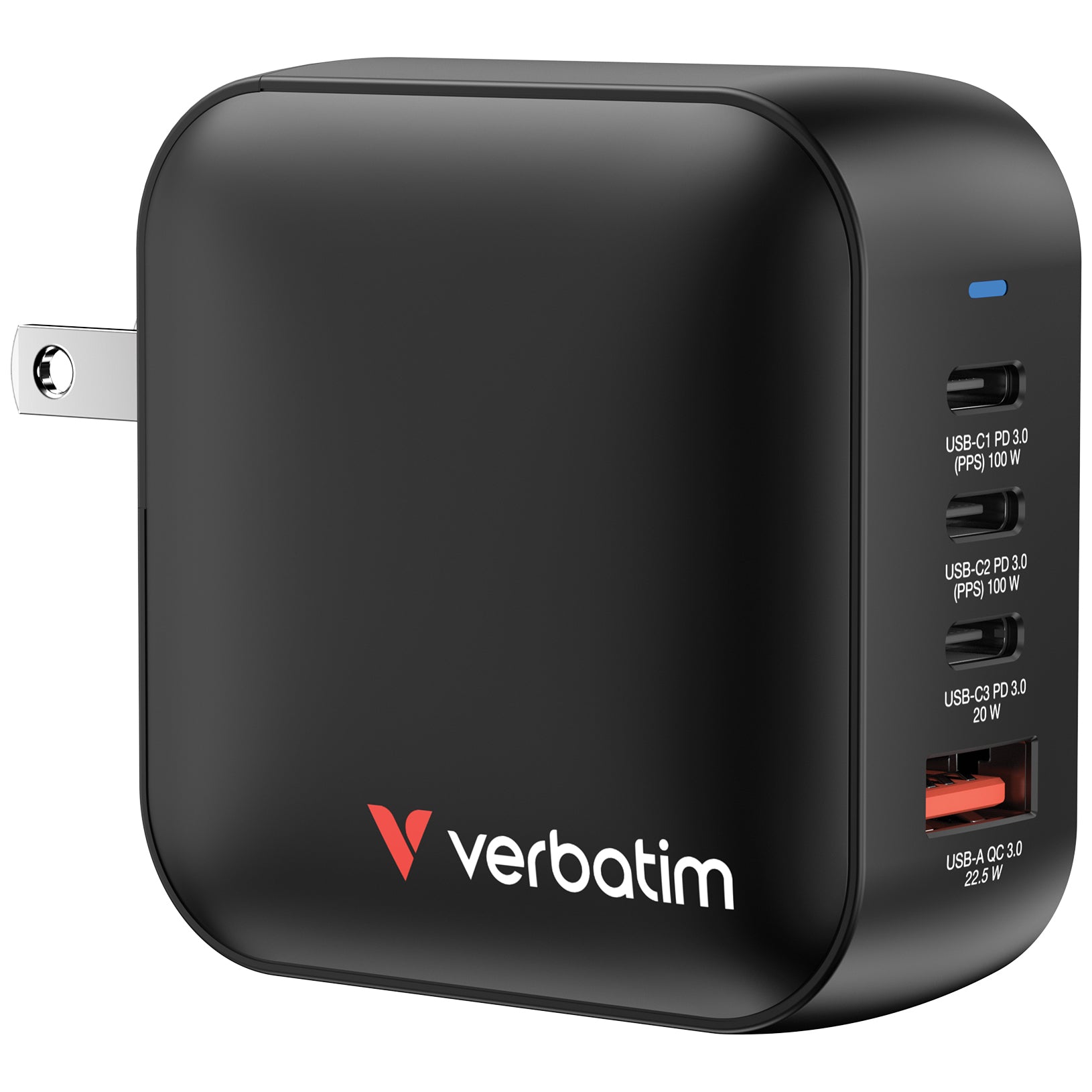 VERBATIM MINI GAN CHARGER 100W 4 PORT US/EU/UK ADP WCF (P)
