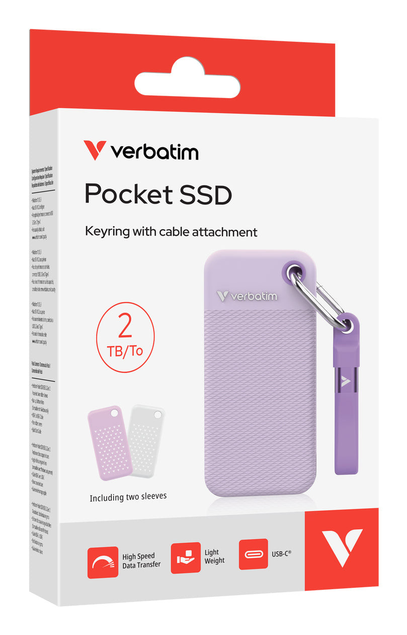 Pocket SSD USB 3.2 Gen 2 2TB Purple incl