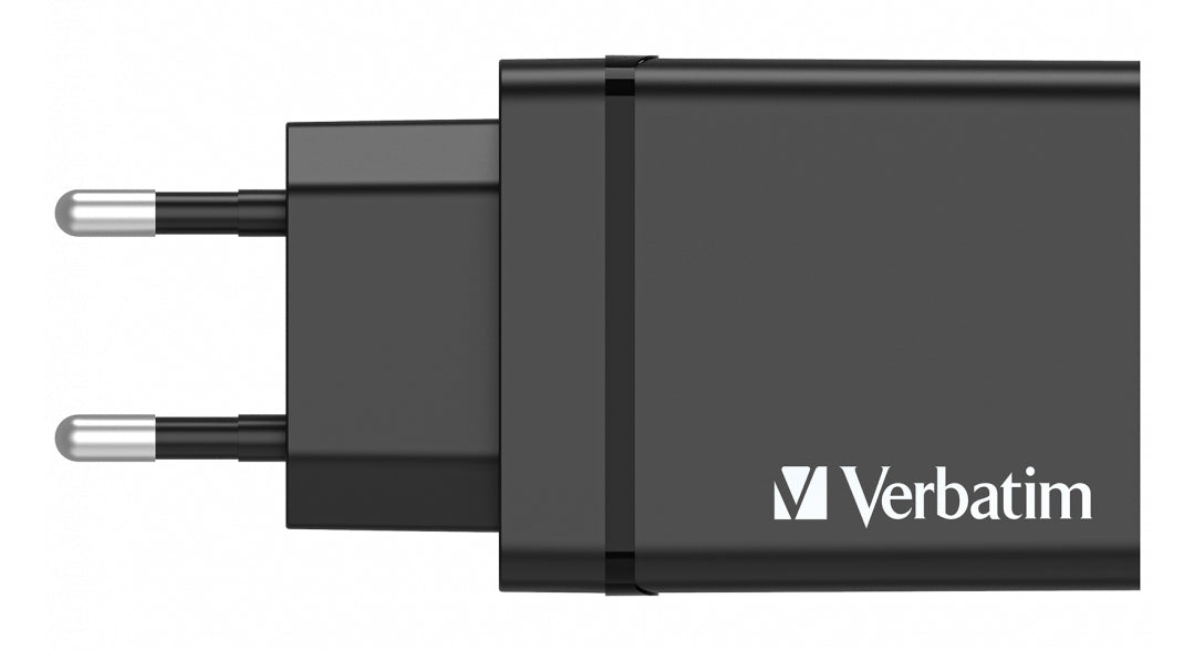 VERBATIM CHR-30EU1 USB CHARGER 30W WITH 1 X USB-C PD 20W / 1 X USB-A QC 3.0 / 2 X USB-A 10W BLACK EU WCF (P)